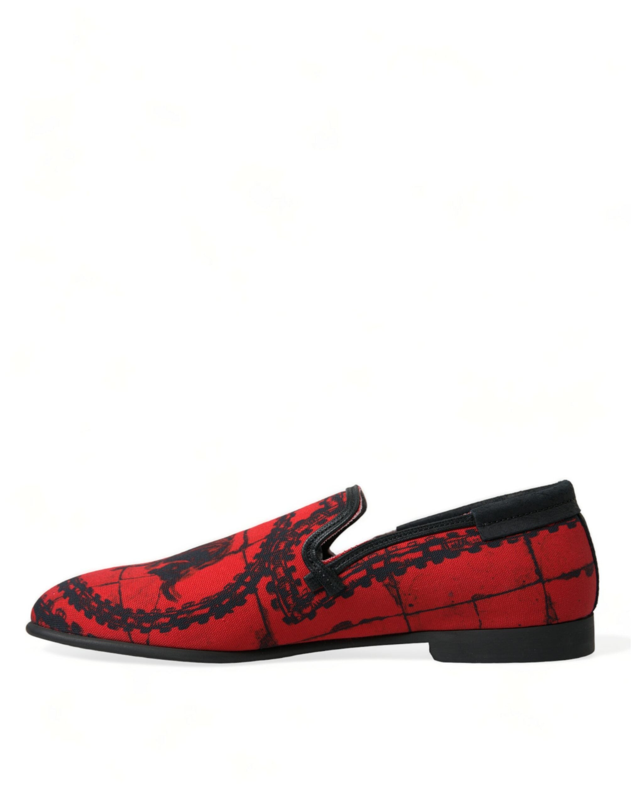 Dolce &amp; Gabbana Torero-inspirierte luxuriöse Loafer in Rot und Schwarz