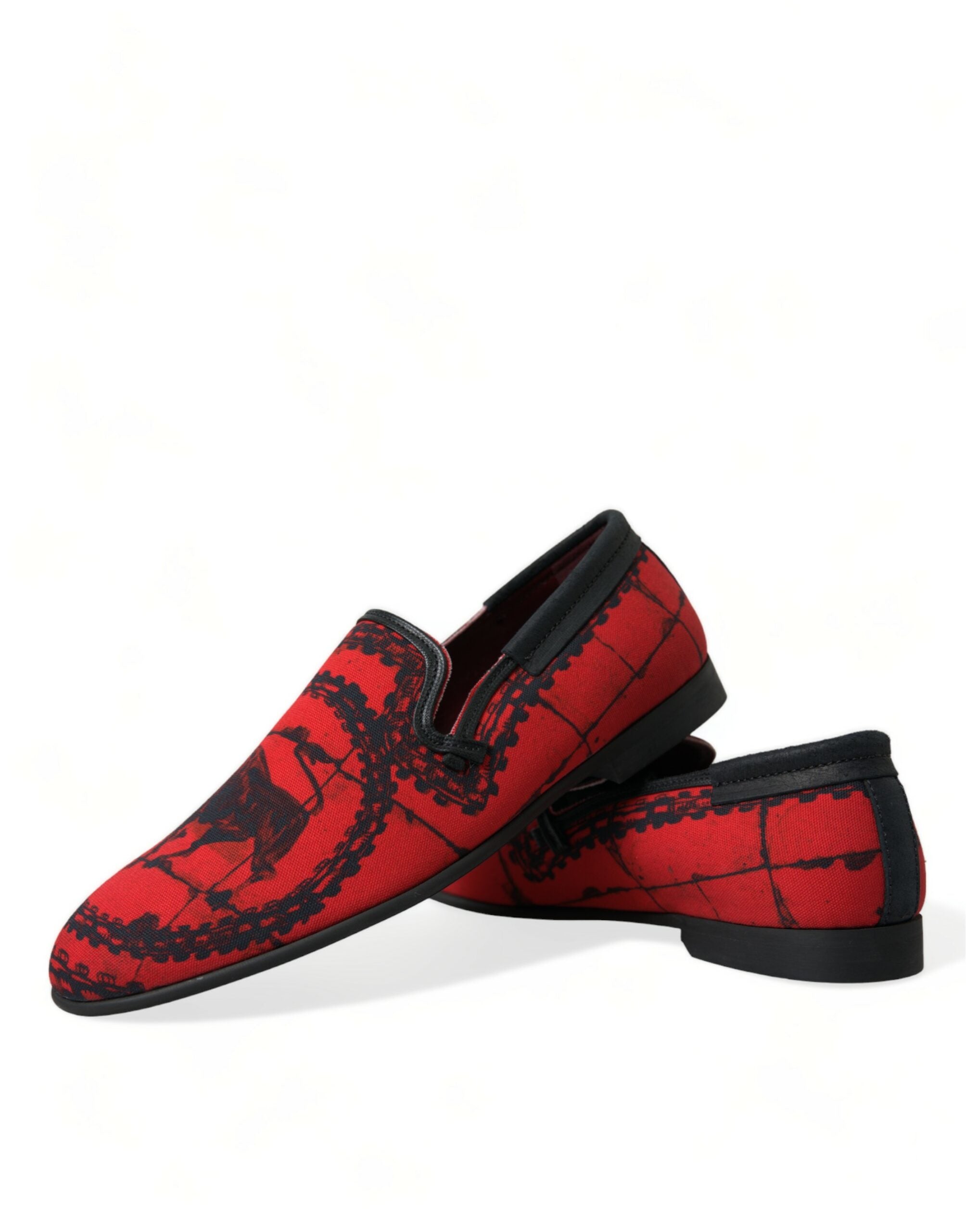 Dolce &amp; Gabbana Torero-inspirierte luxuriöse Loafer in Rot und Schwarz