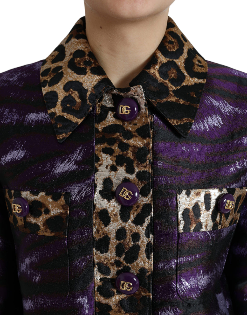 Dolce &amp; Gabbana – Exquisiter Jacquard-Trenchcoat mit Tigermotiv