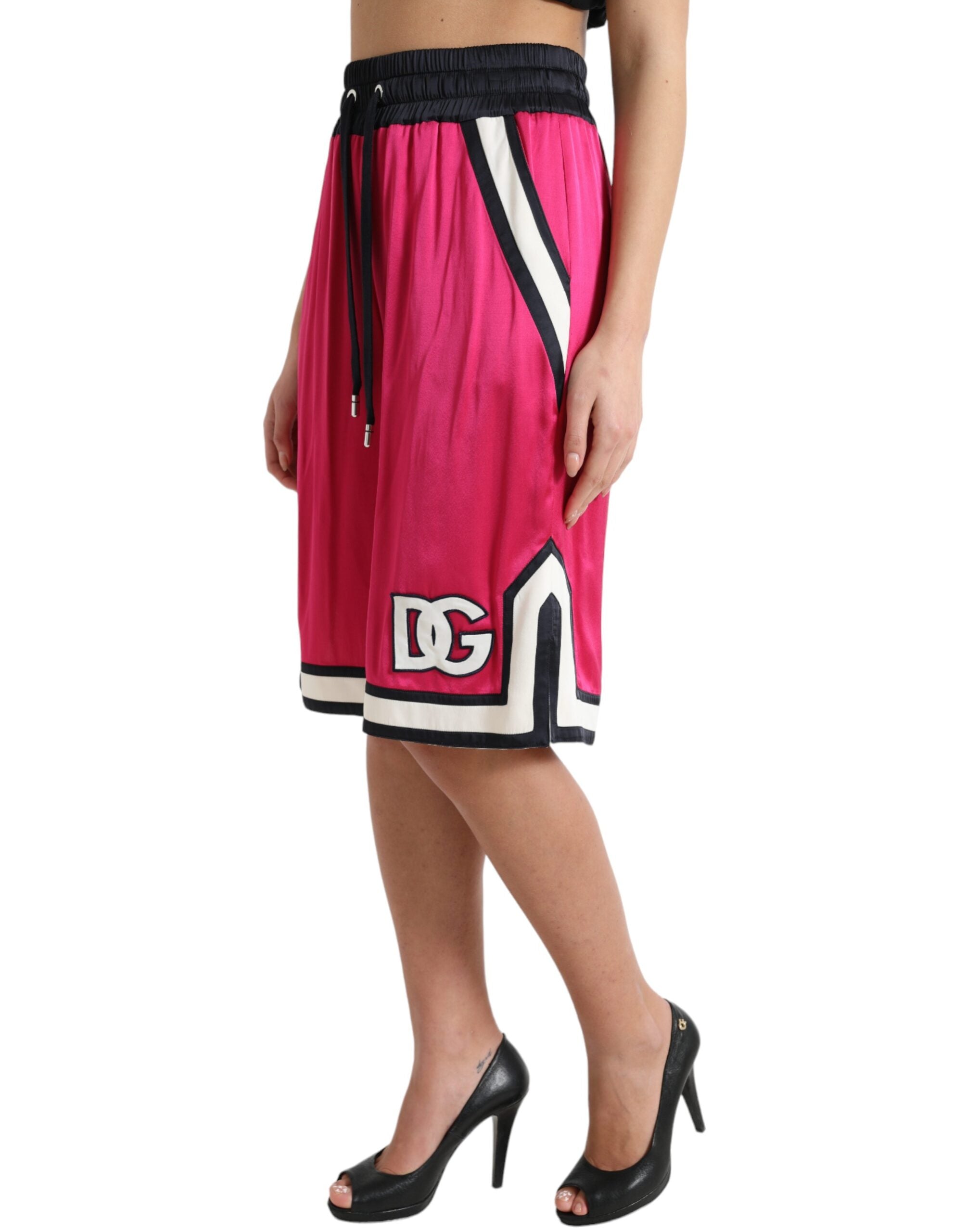 Dolce &amp; Gabbana Schicke Jersey-Shorts mit hoher Taille in Rosa