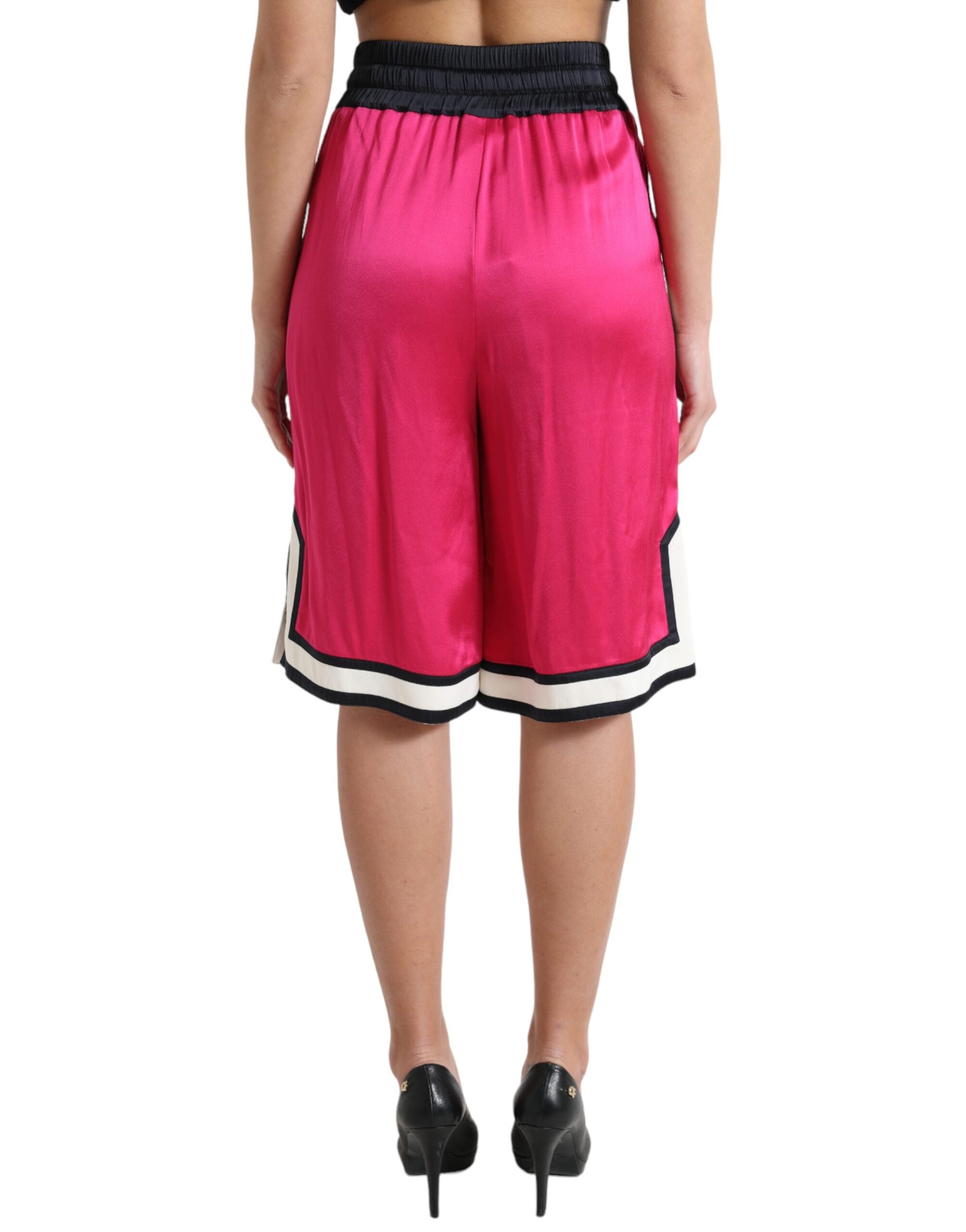 Dolce &amp; Gabbana Schicke Jersey-Shorts mit hoher Taille in Rosa