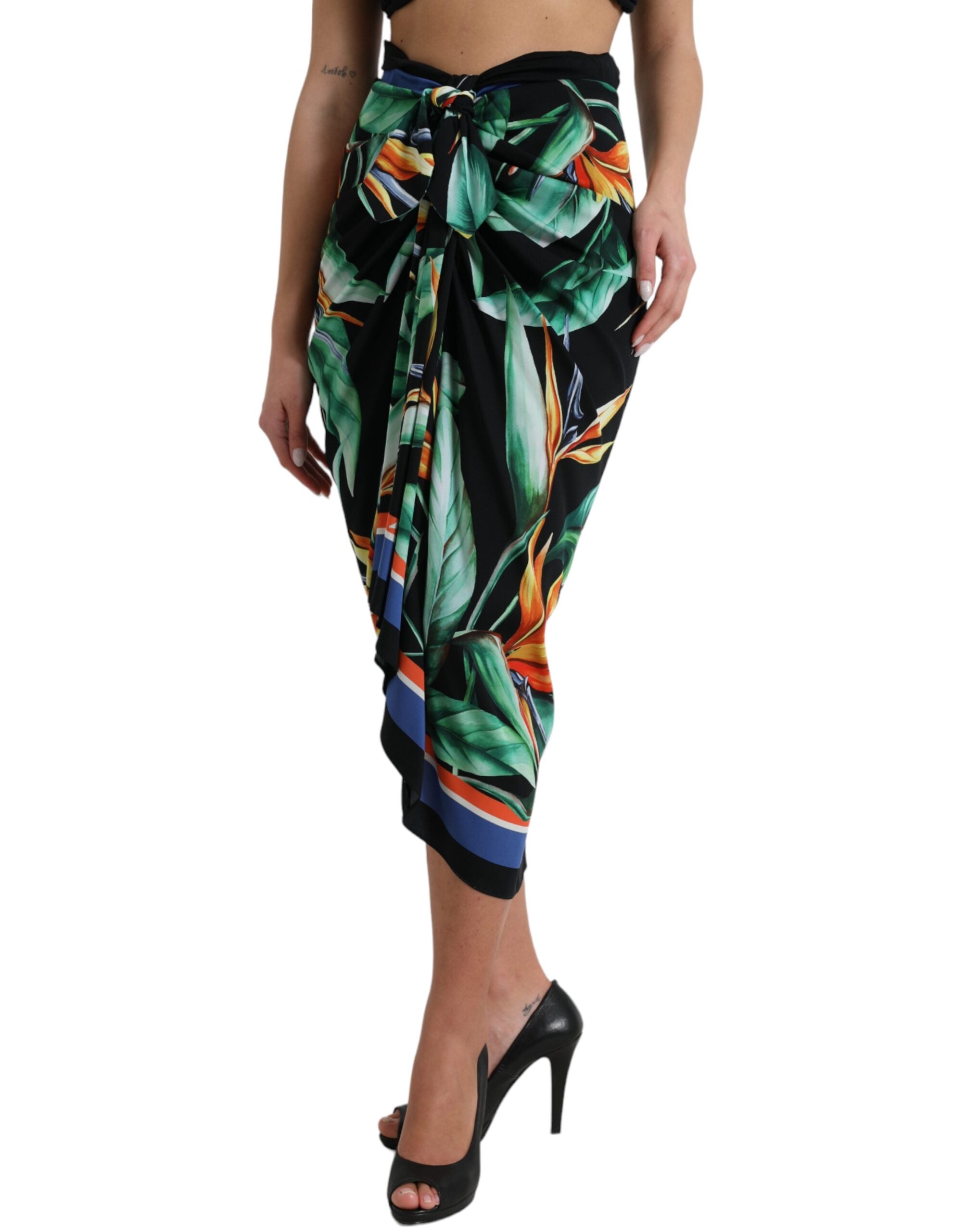 Dolce &amp; Gabbana – Eleganter Midirock mit Blumenmuster und hoher Taille
