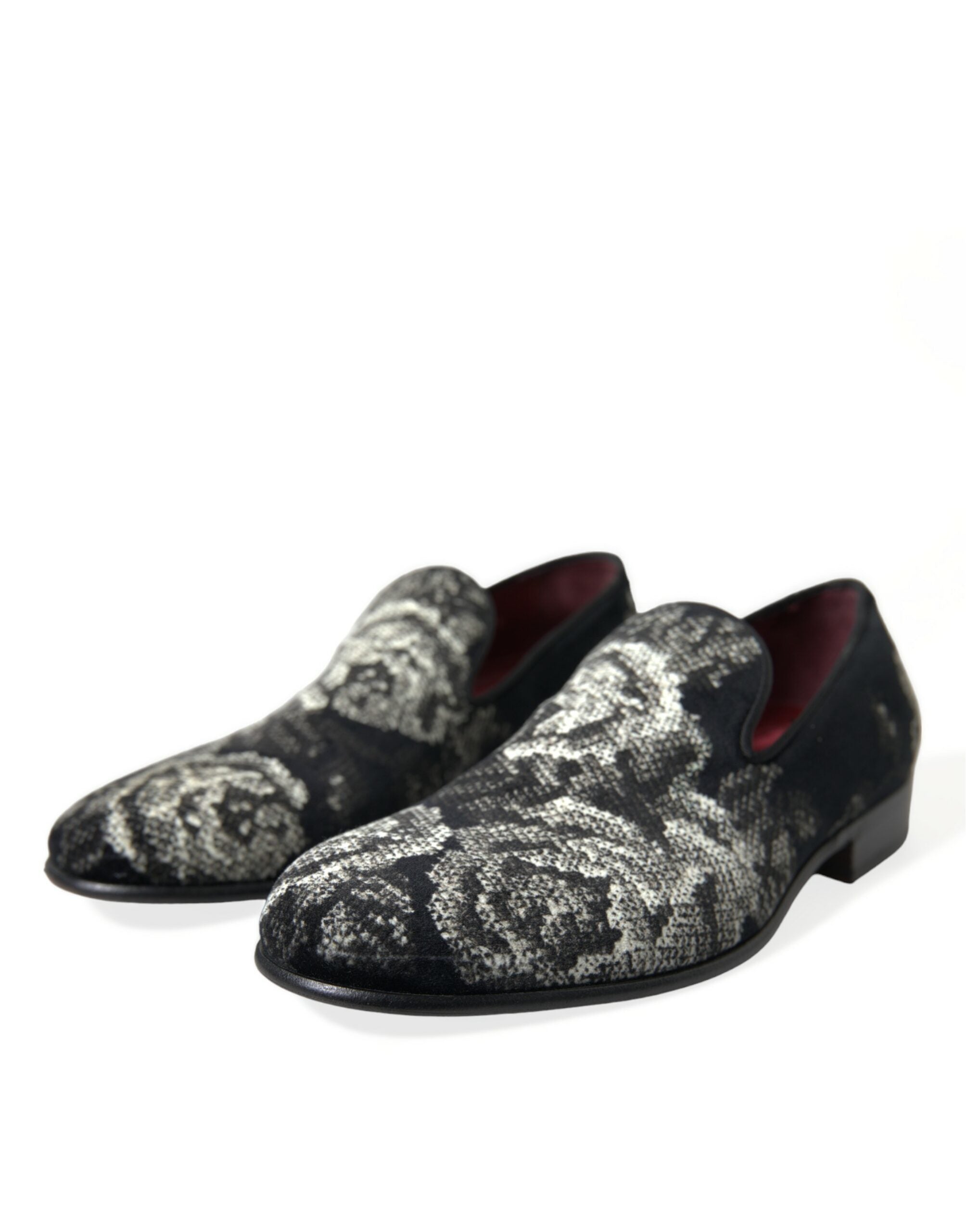 Dolce &amp; Gabbana Elegante Loafer aus Samt mit Blumenmuster