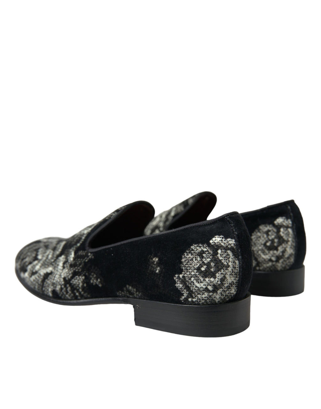 Dolce &amp; Gabbana Elegante Loafer aus Samt mit Blumenmuster