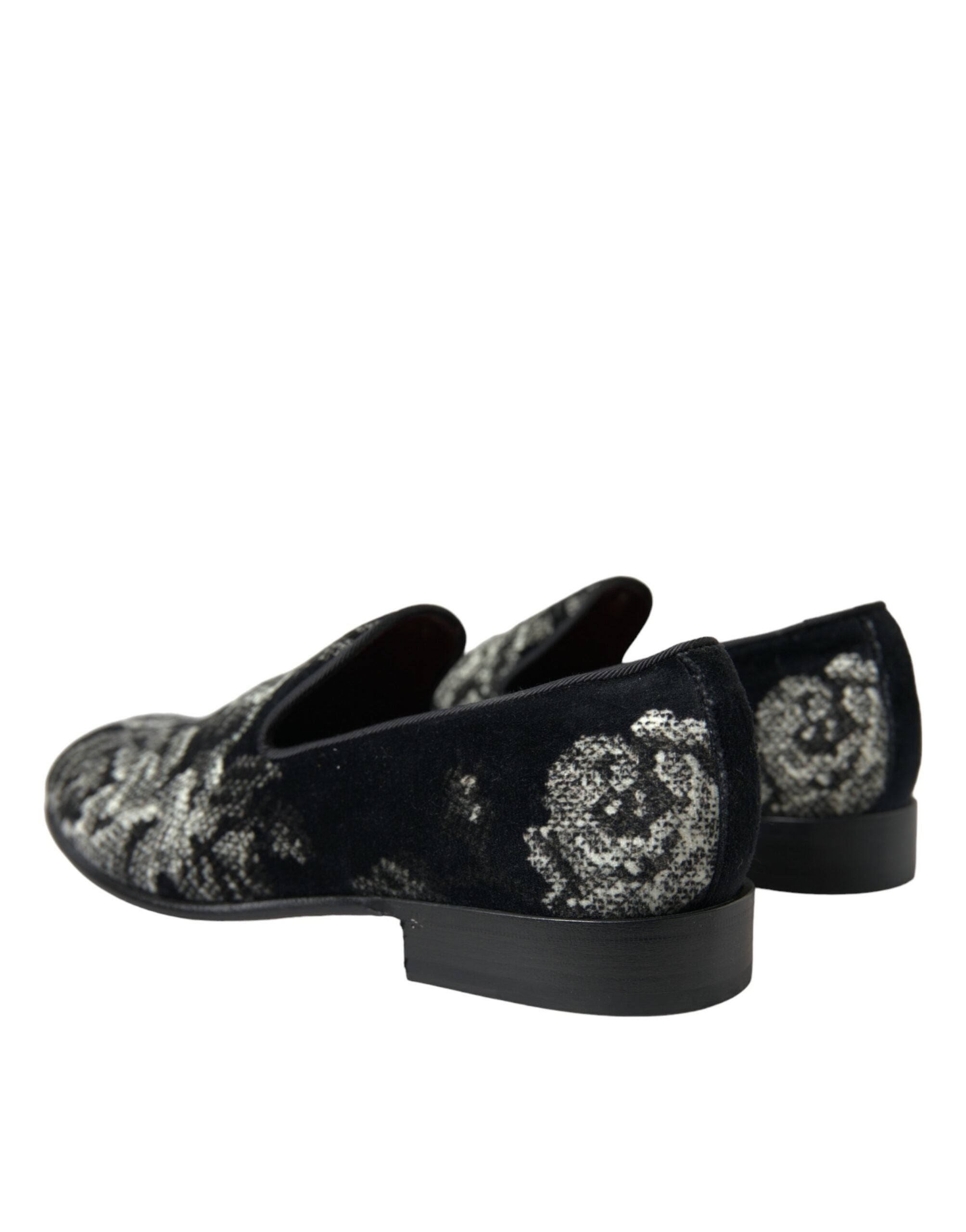 Dolce &amp; Gabbana Elegante Loafer aus Samt mit Blumenmuster