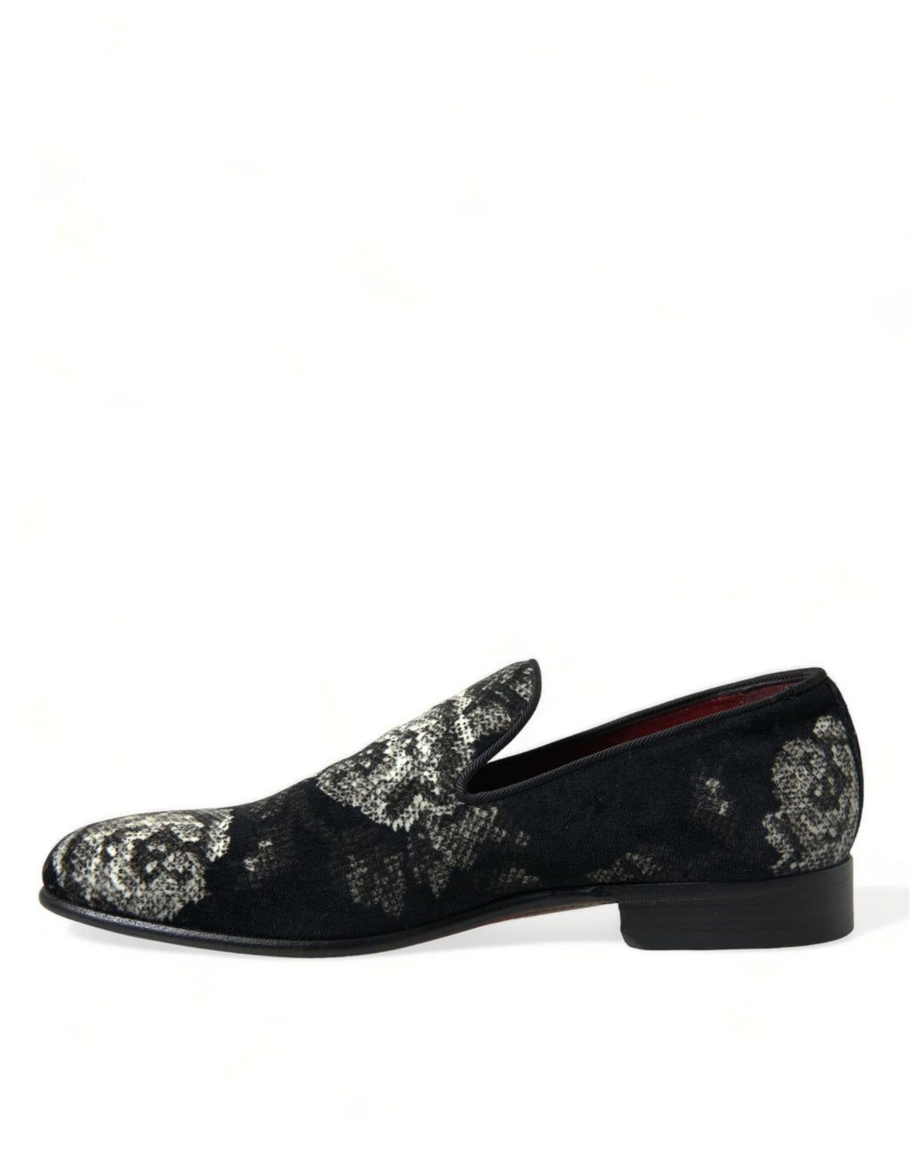 Dolce &amp; Gabbana Elegante Loafer aus Samt mit Blumenmuster