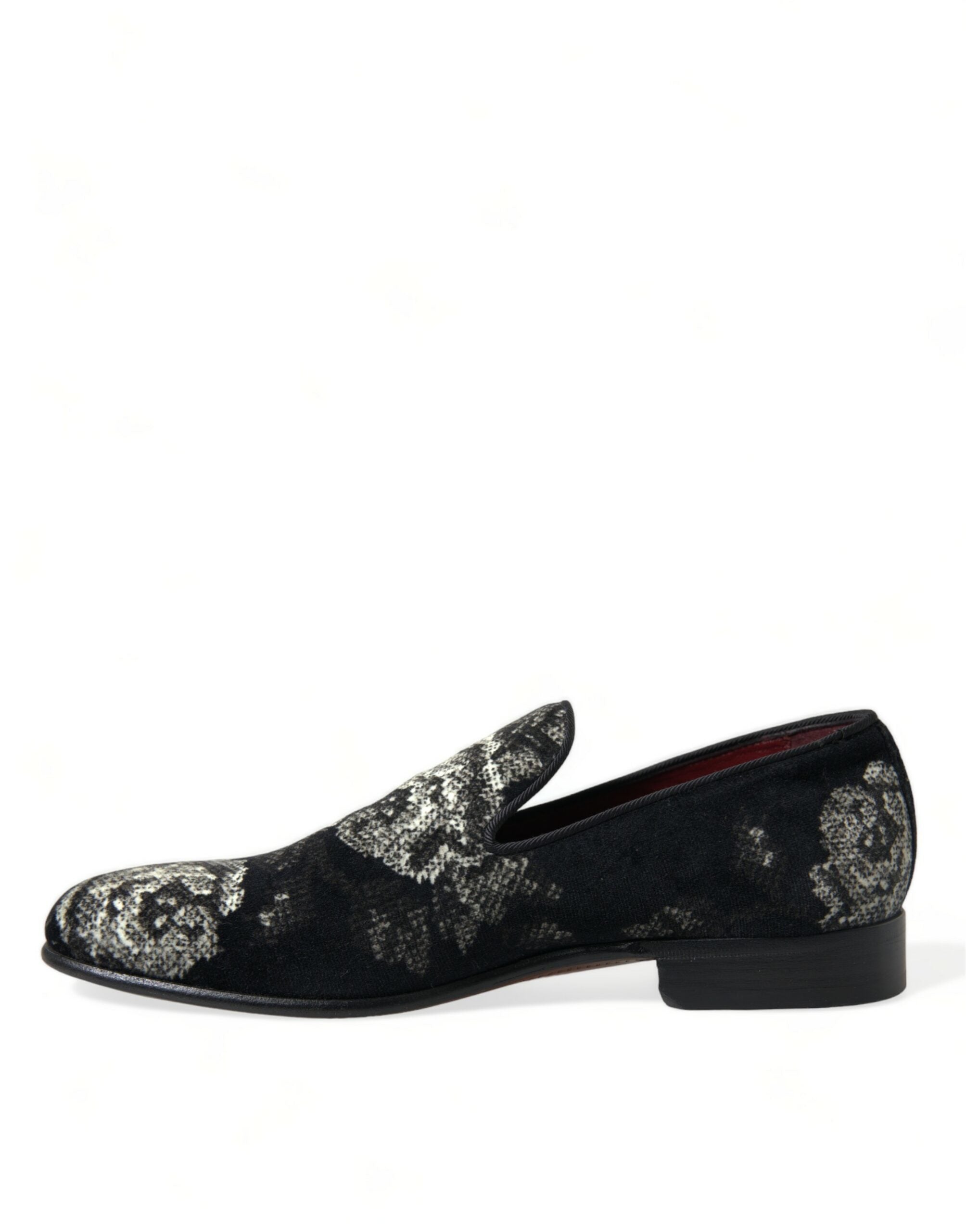 Dolce &amp; Gabbana Elegante Loafer aus Samt mit Blumenmuster
