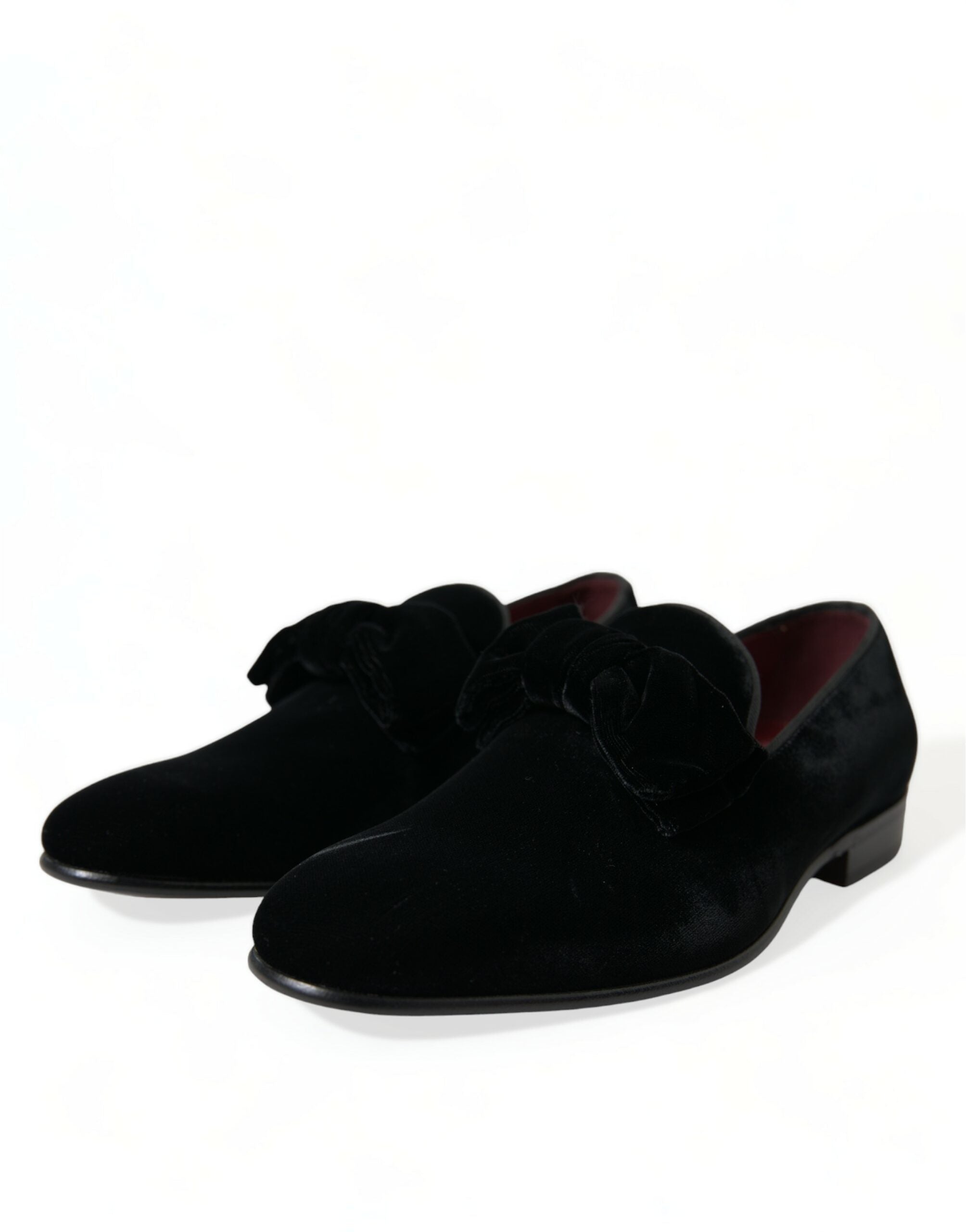 Dolce &amp; Gabbana Elegante schwarze Samt-Loafer – Luxusschuhe für Herren