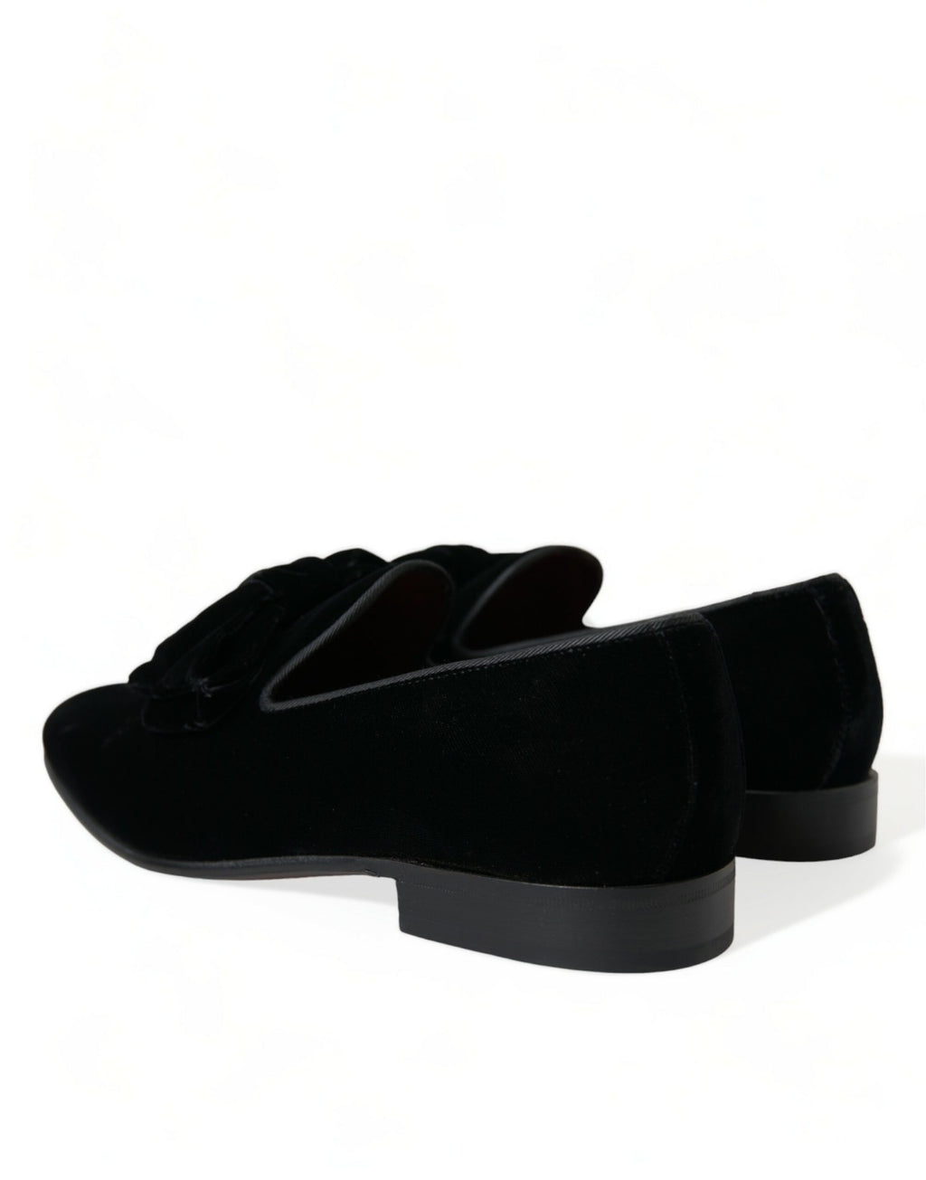 Dolce &amp; Gabbana Elegante schwarze Samt-Loafer – Luxusschuhe für Herren