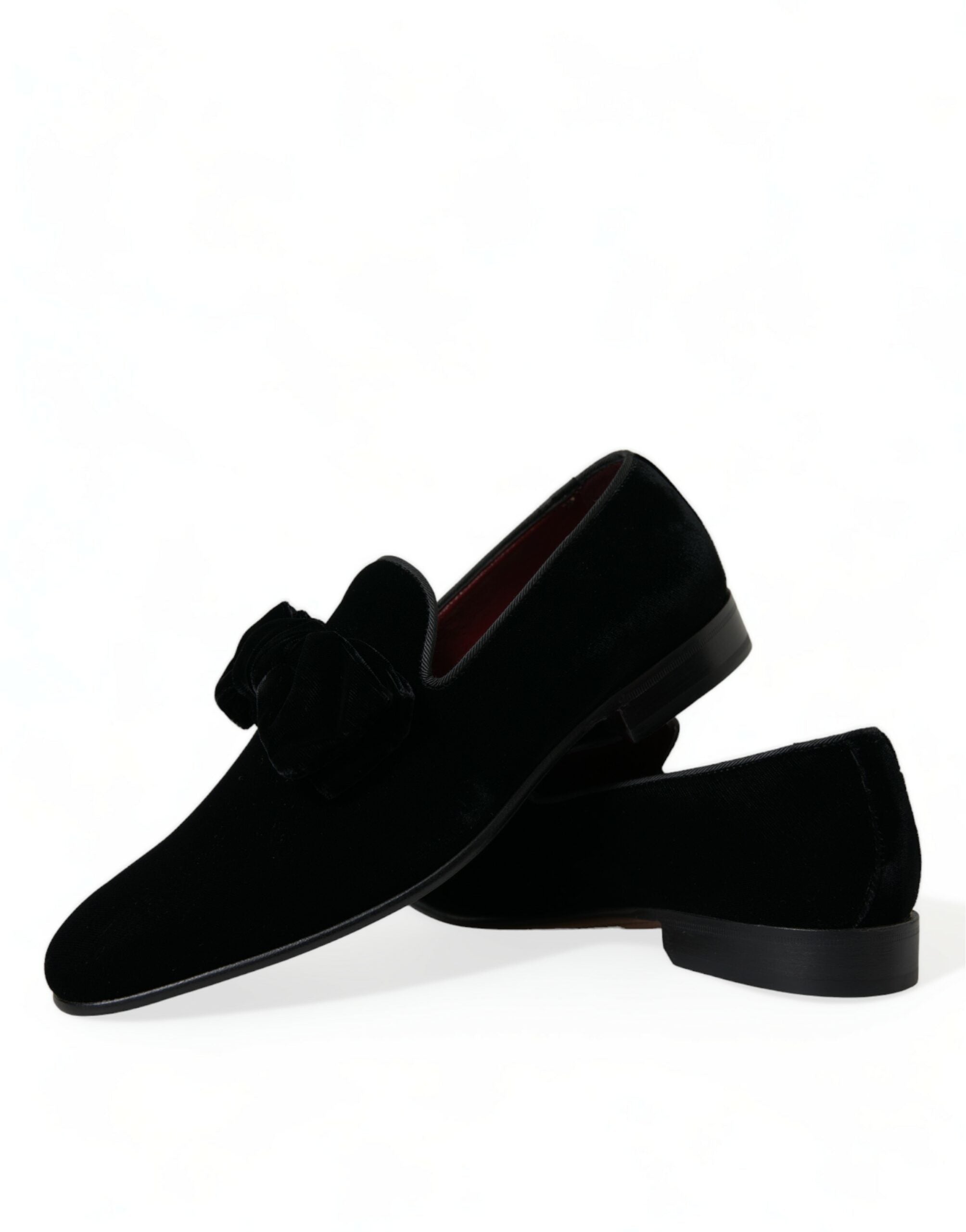 Dolce &amp; Gabbana Elegante schwarze Samt-Loafer – Luxusschuhe für Herren