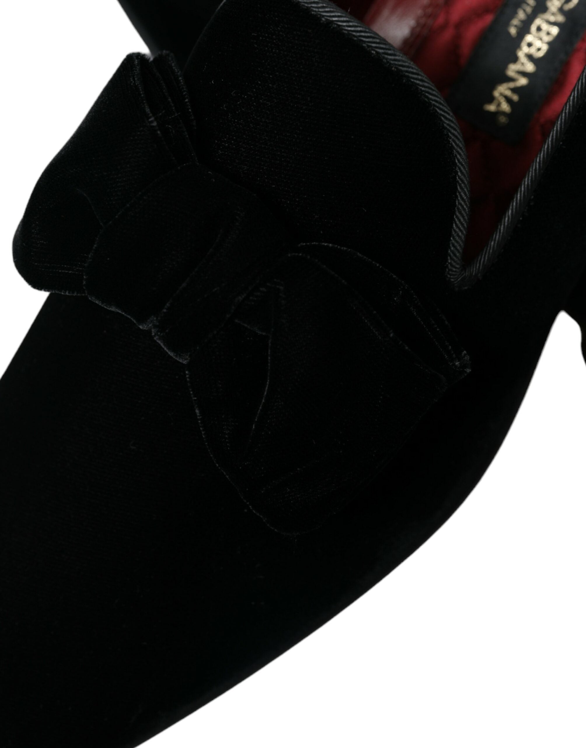 Dolce &amp; Gabbana Elegante schwarze Samt-Loafer – Luxusschuhe für Herren