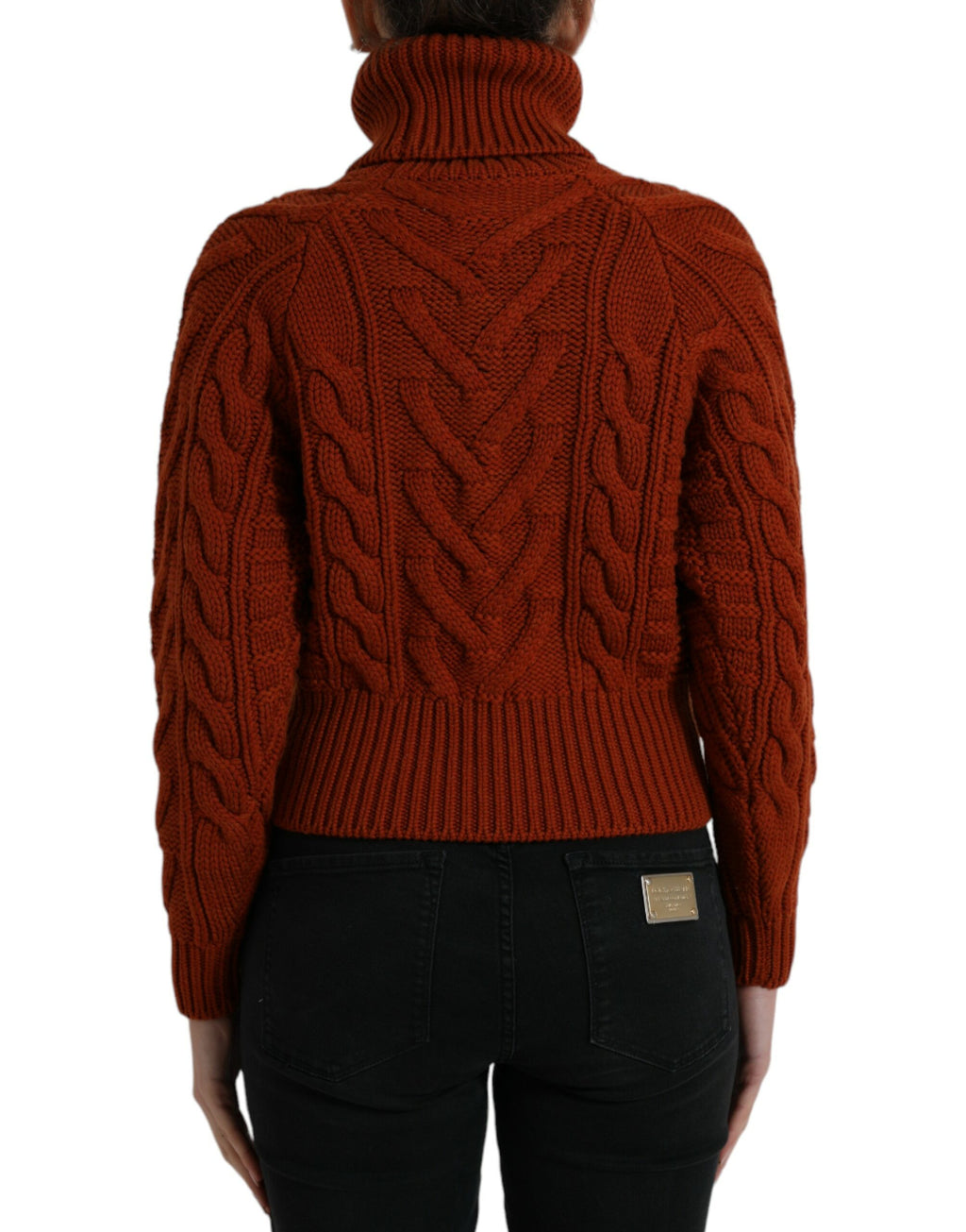 Dolce &amp; Gabbana – Brauner Rollkragenpullover aus Wollstrick