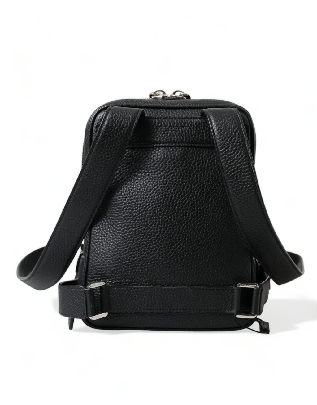 Dolce &amp; Gabbana Chic – Kleiner Rucksack aus schwarzem Kalbsleder