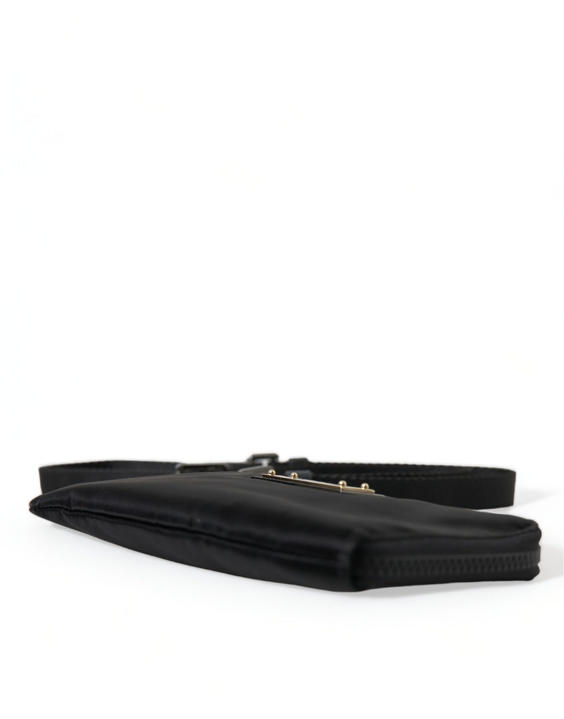 Dolce &amp; Gabbana Elegante schwarze Nylon- und Ledertasche