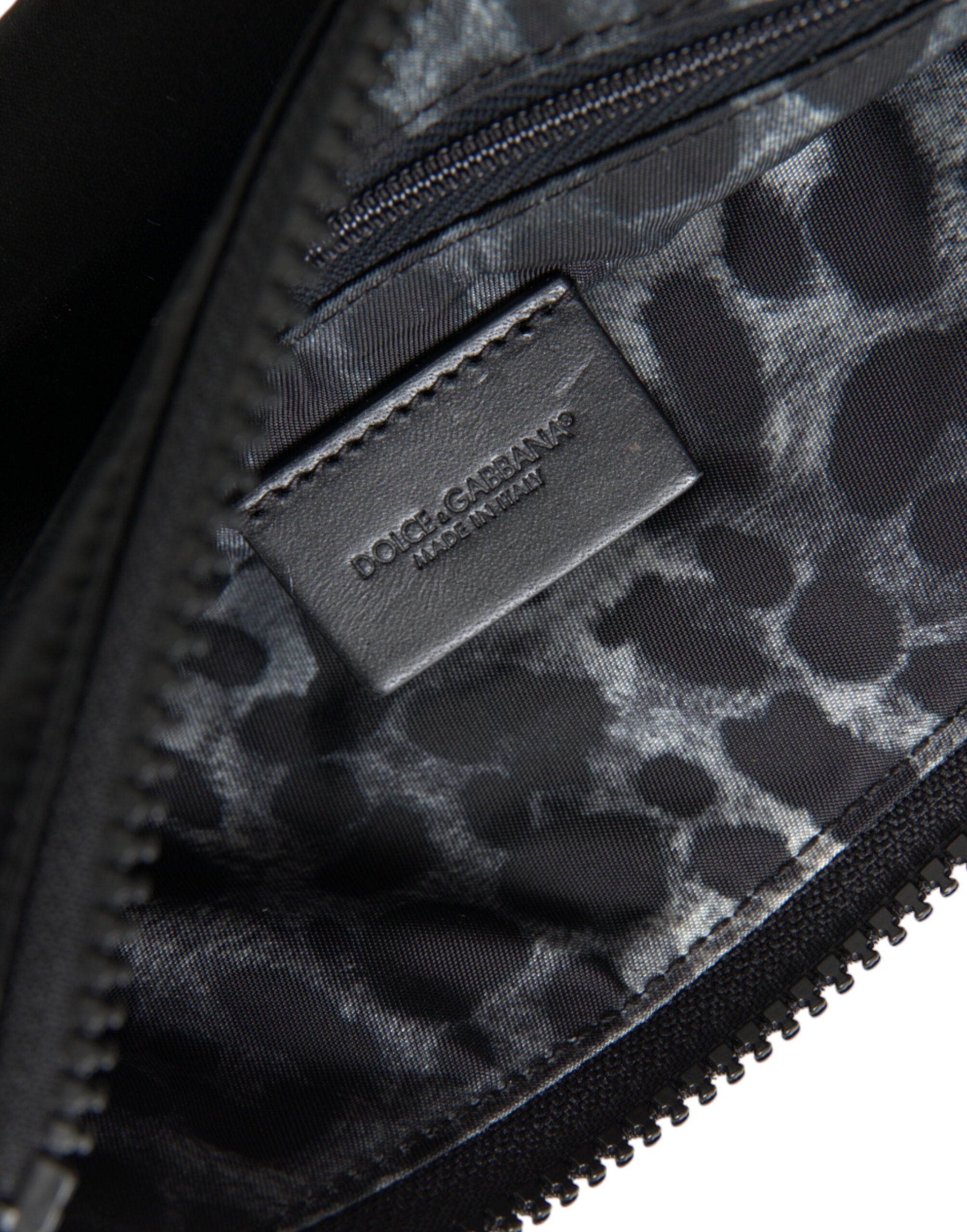 Dolce &amp; Gabbana Elegante schwarze Nylon- und Ledertasche