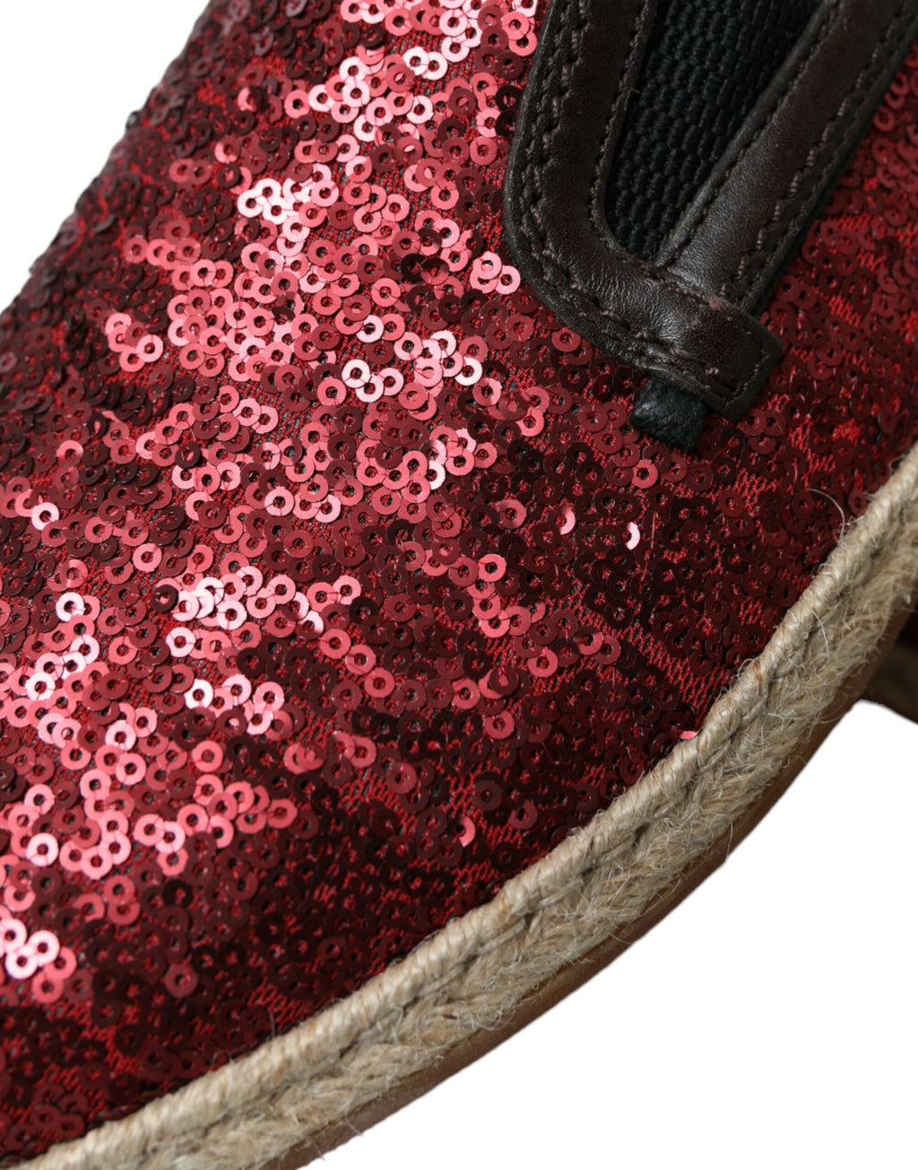 Dolce &amp; Gabbana Rote Leder-Loafer mit Pailletten