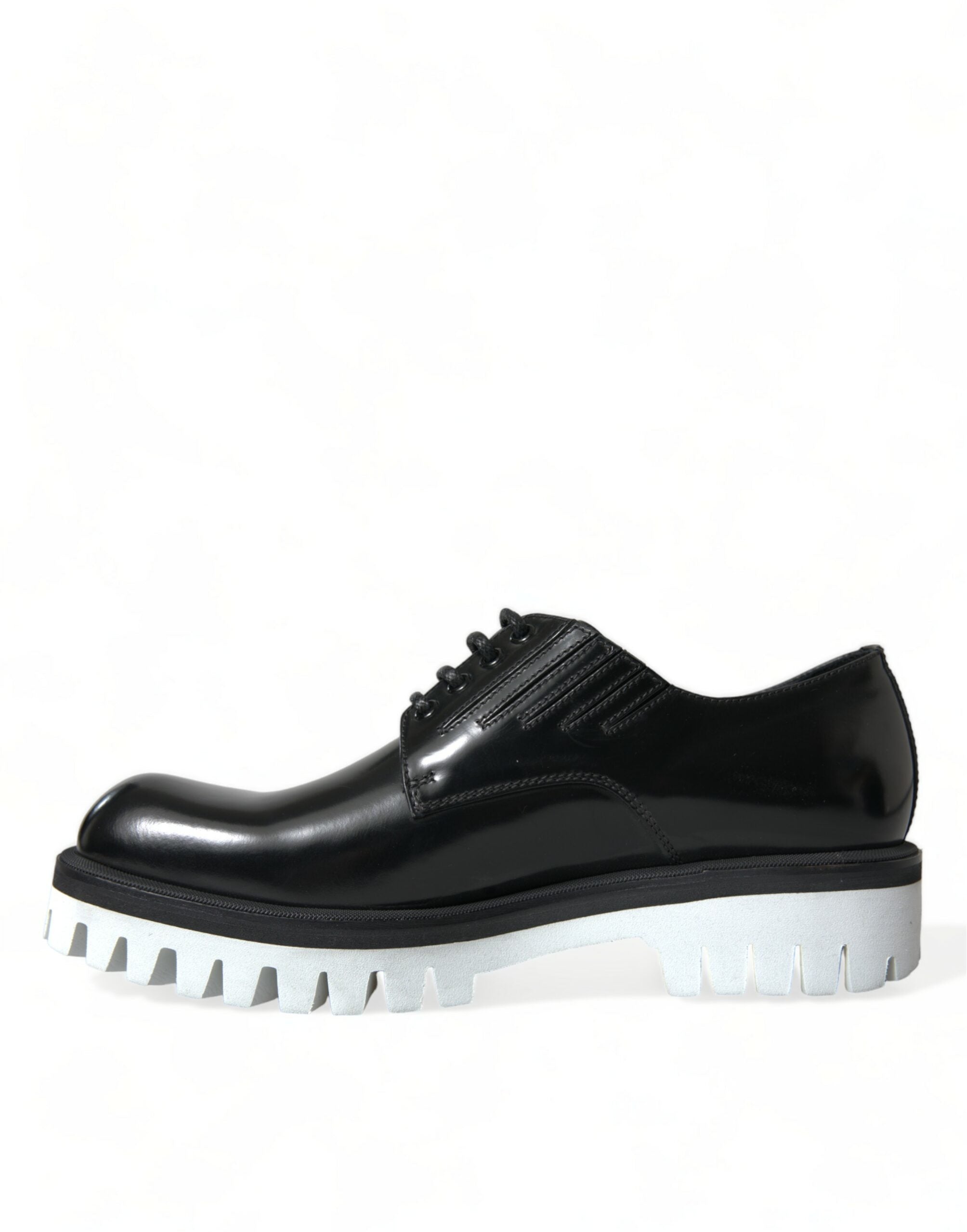 Dolce &amp; Gabbana – Edle Derby-Schuhe aus schwarz-weißem Leder