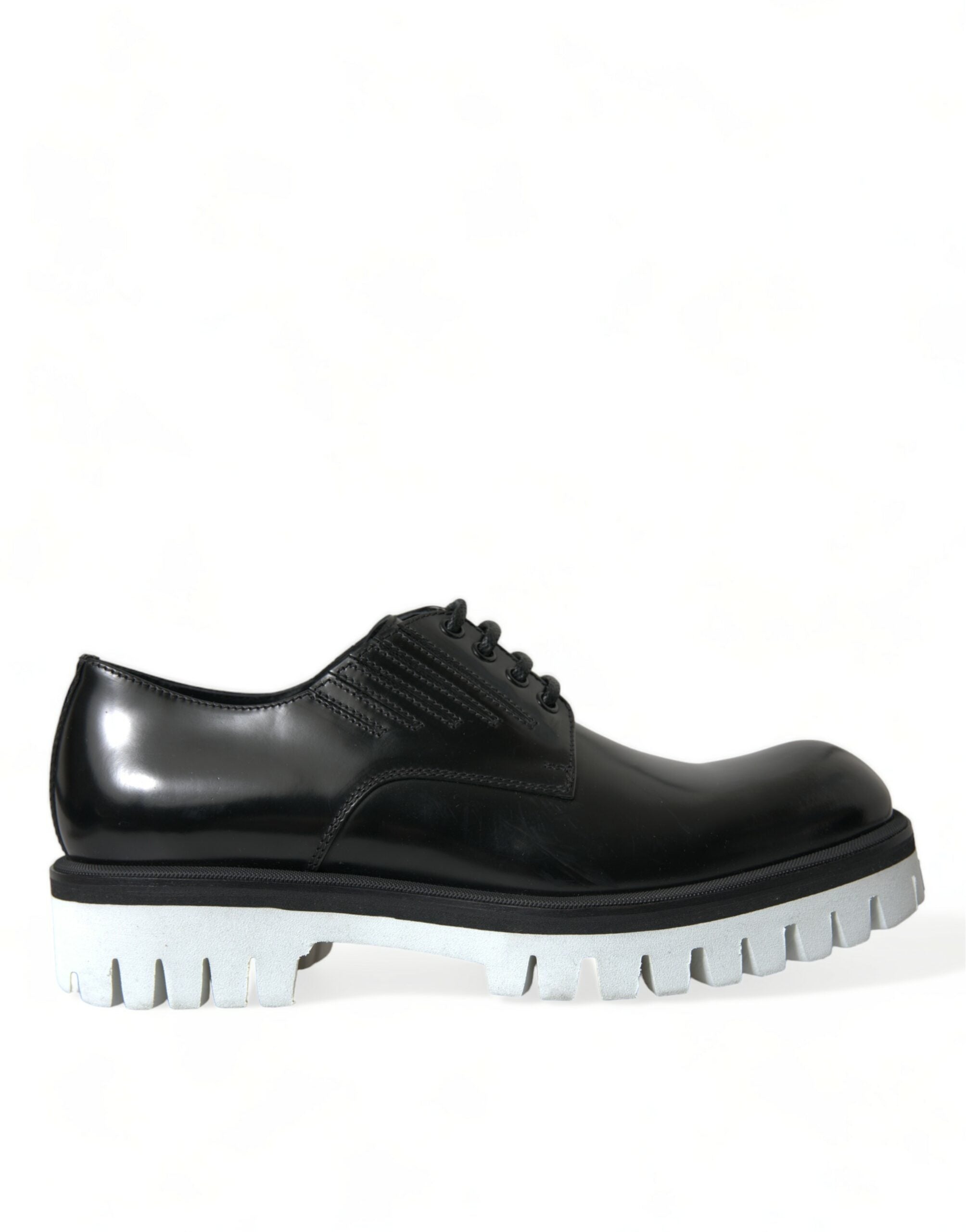 Dolce &amp; Gabbana – Edle Derby-Schuhe aus schwarz-weißem Leder