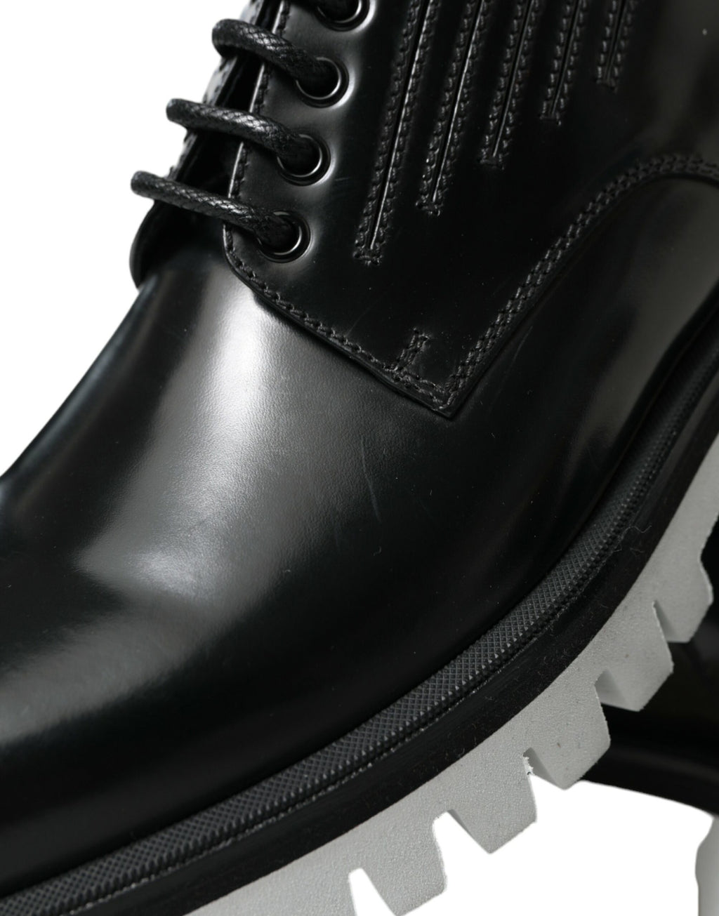 Dolce &amp; Gabbana – Edle Derby-Schuhe aus schwarz-weißem Leder