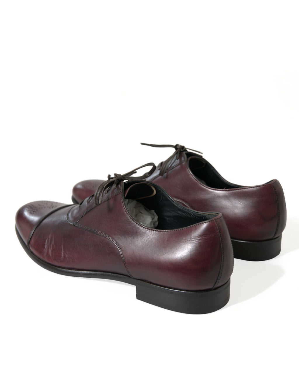 Dolce &amp; Gabbana Elegante burgunderfarbene Derby-Schuhe aus Leder
