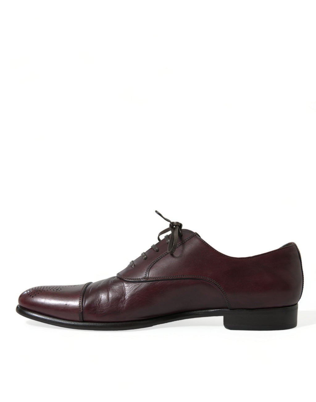 Dolce &amp; Gabbana Elegante burgunderfarbene Derby-Schuhe aus Leder