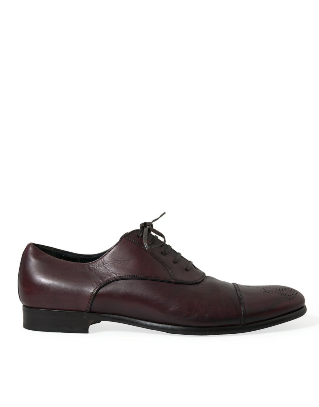 Dolce &amp; Gabbana Elegante burgunderfarbene Derby-Schuhe aus Leder