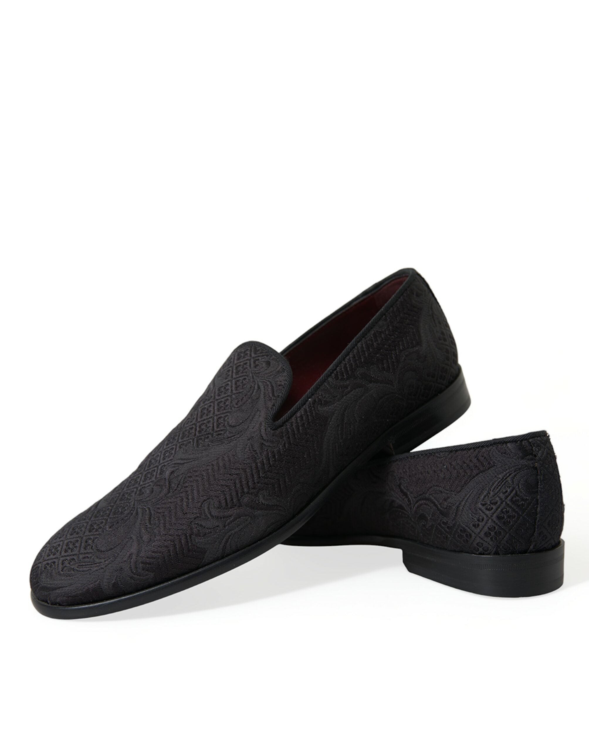 Dolce &amp; Gabbana – Elegante Loafer aus schwarzem Brokat
