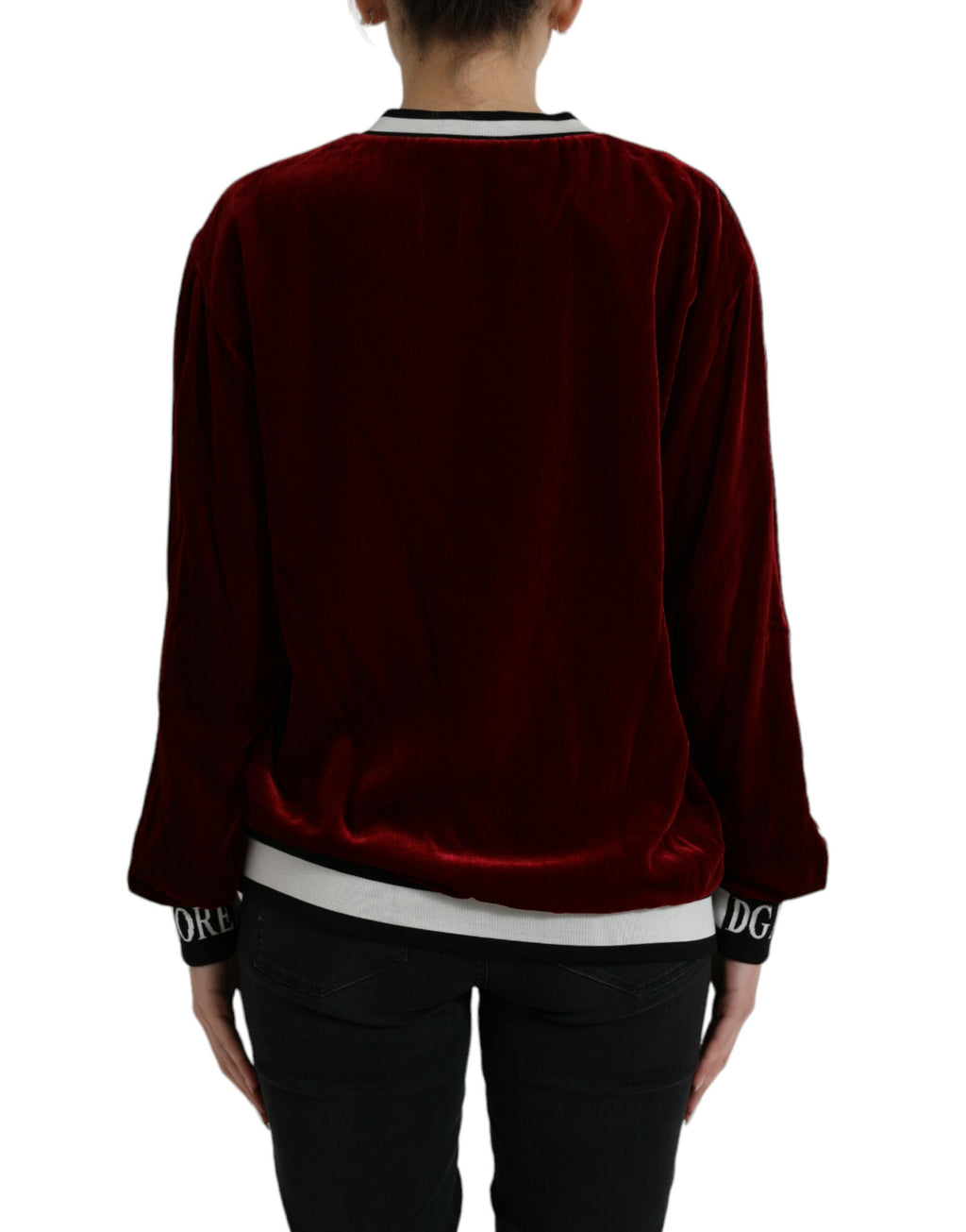 Dolce &amp; Gabbana Eleganter Pullover aus burgunderroter Seidenmischung