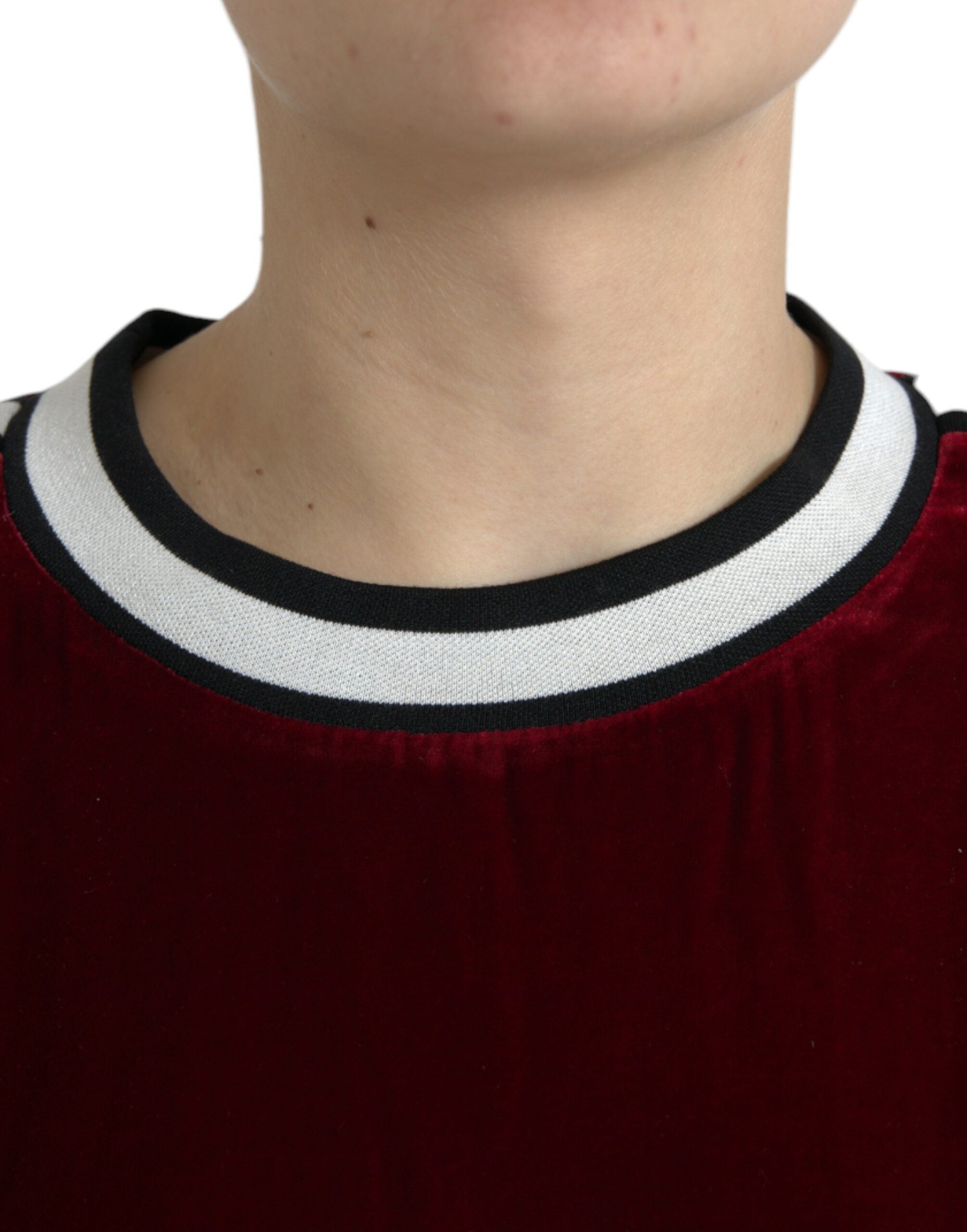 Dolce &amp; Gabbana Eleganter Pullover aus burgunderroter Seidenmischung