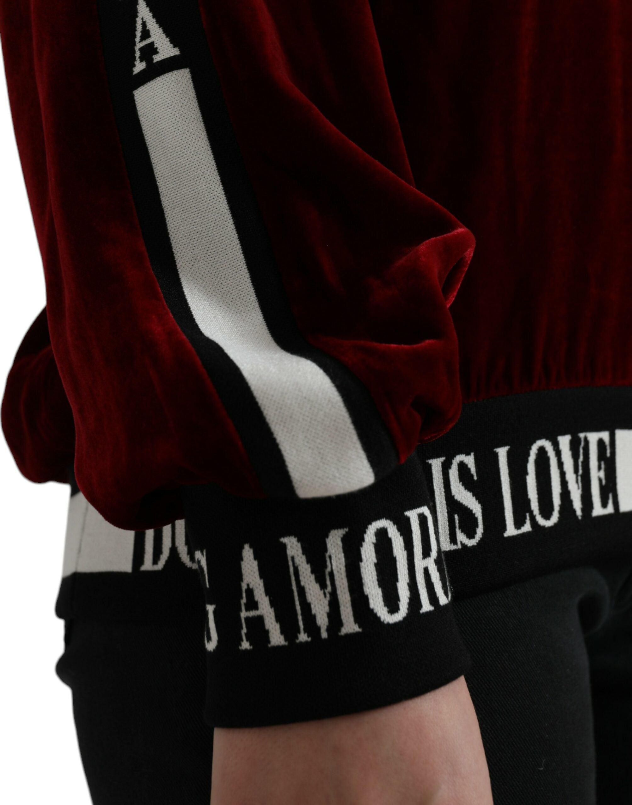 Dolce &amp; Gabbana Eleganter Pullover aus burgunderroter Seidenmischung