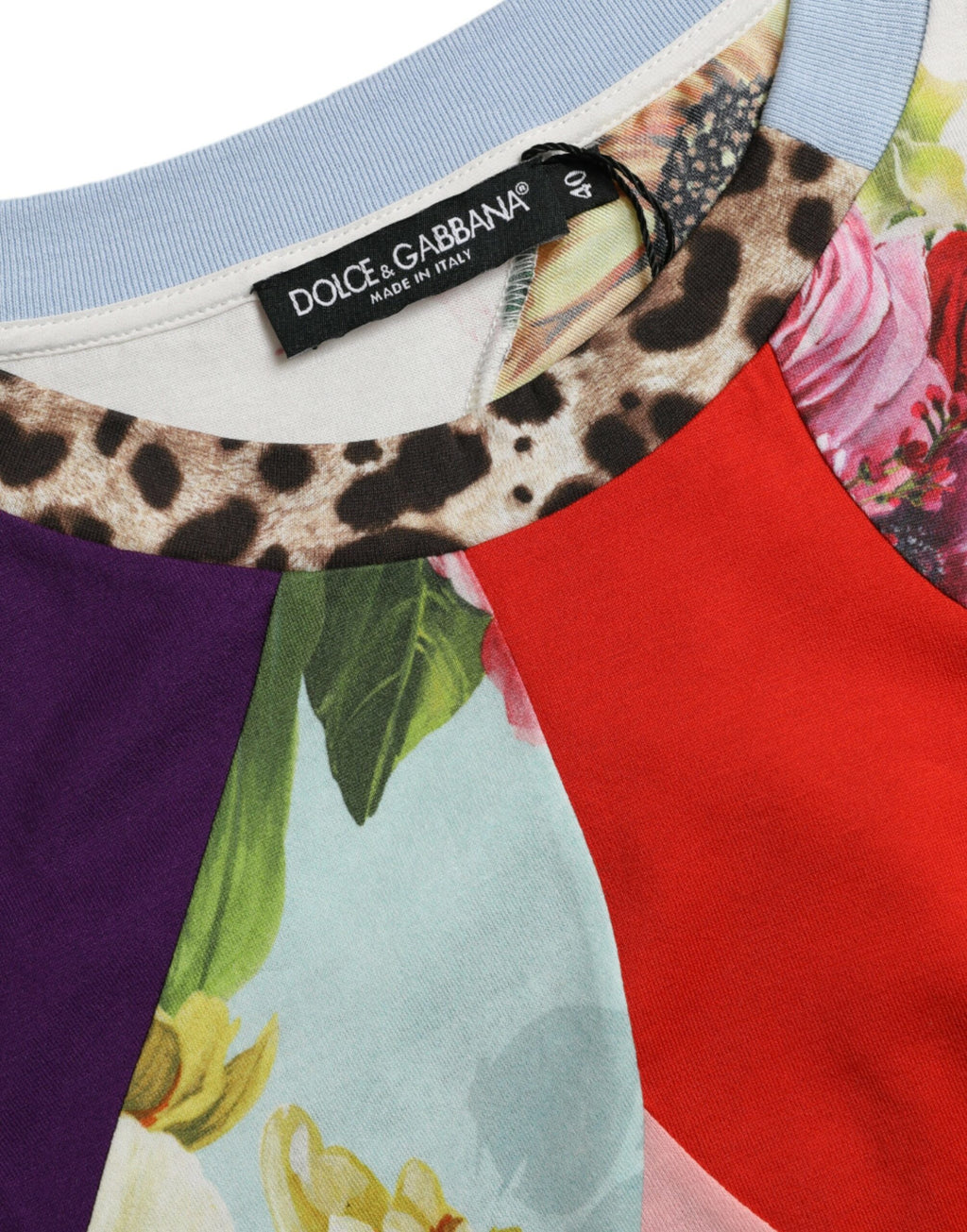 Dolce &amp; Gabbana Mehrfarbige Patchwork-Bluse aus Baumwolle und Seide