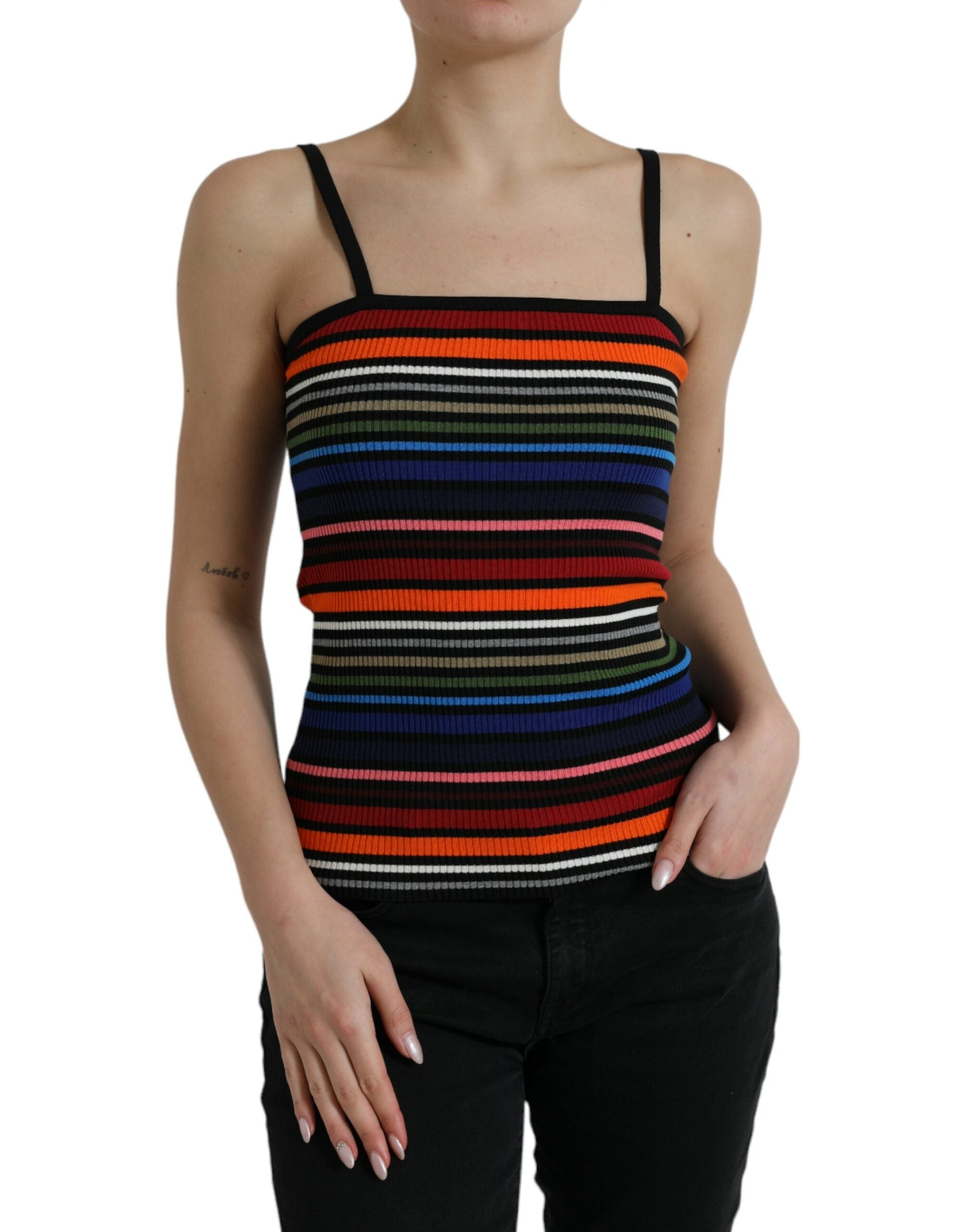 Dolce &amp; Gabbana Schickes gestreiftes Spaghettiträger-Tanktop