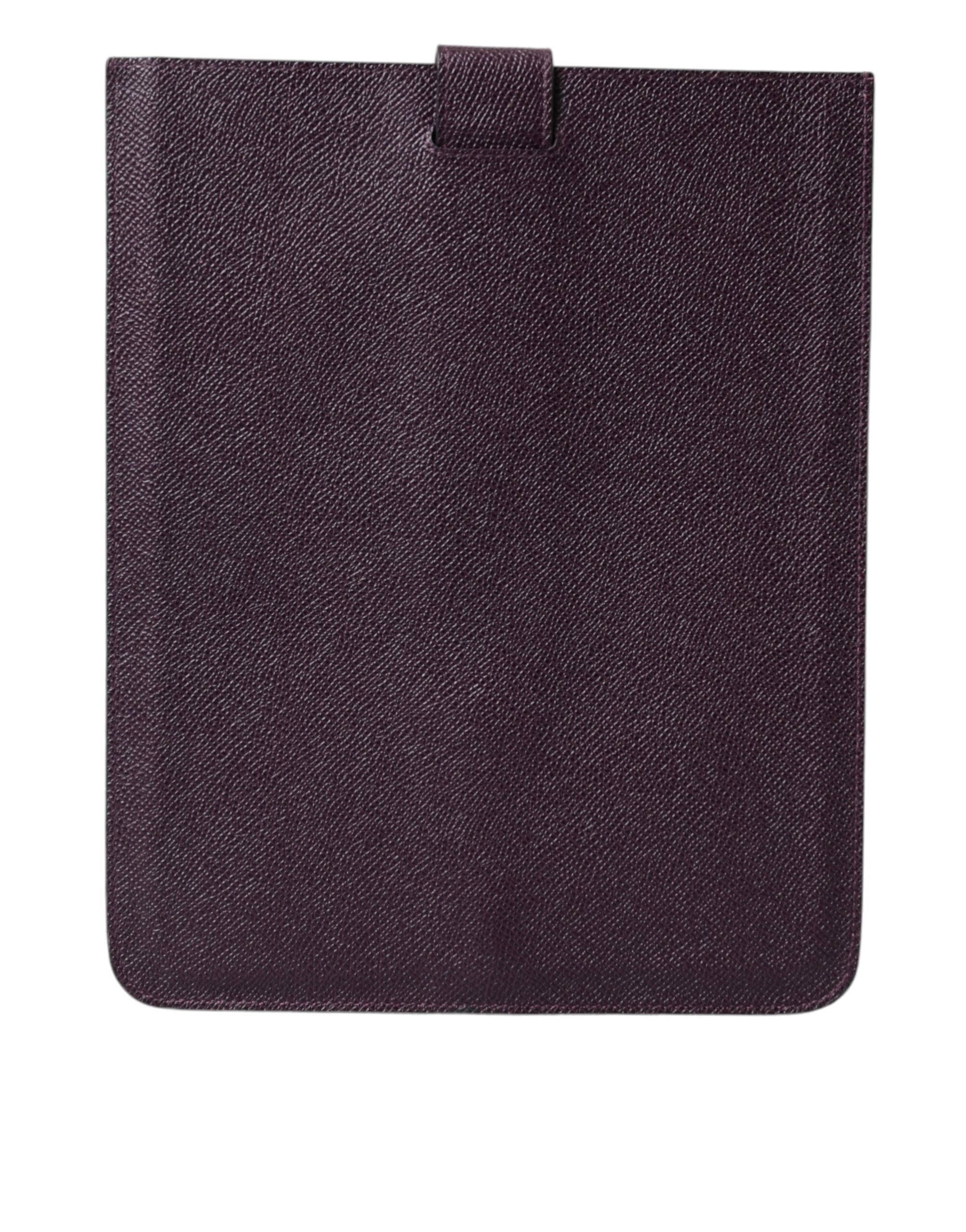 Dolce &amp; Gabbana Elegante Tablet-Tasche aus Leder in sattem Braun