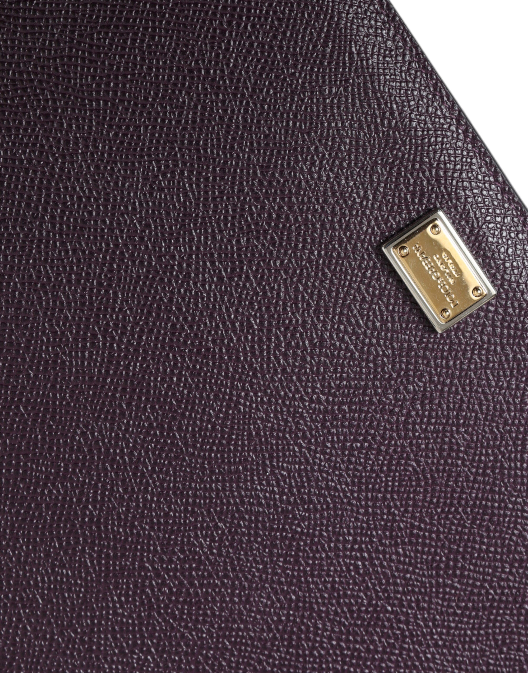 Dolce &amp; Gabbana Elegante Tablet-Tasche aus Leder in sattem Braun