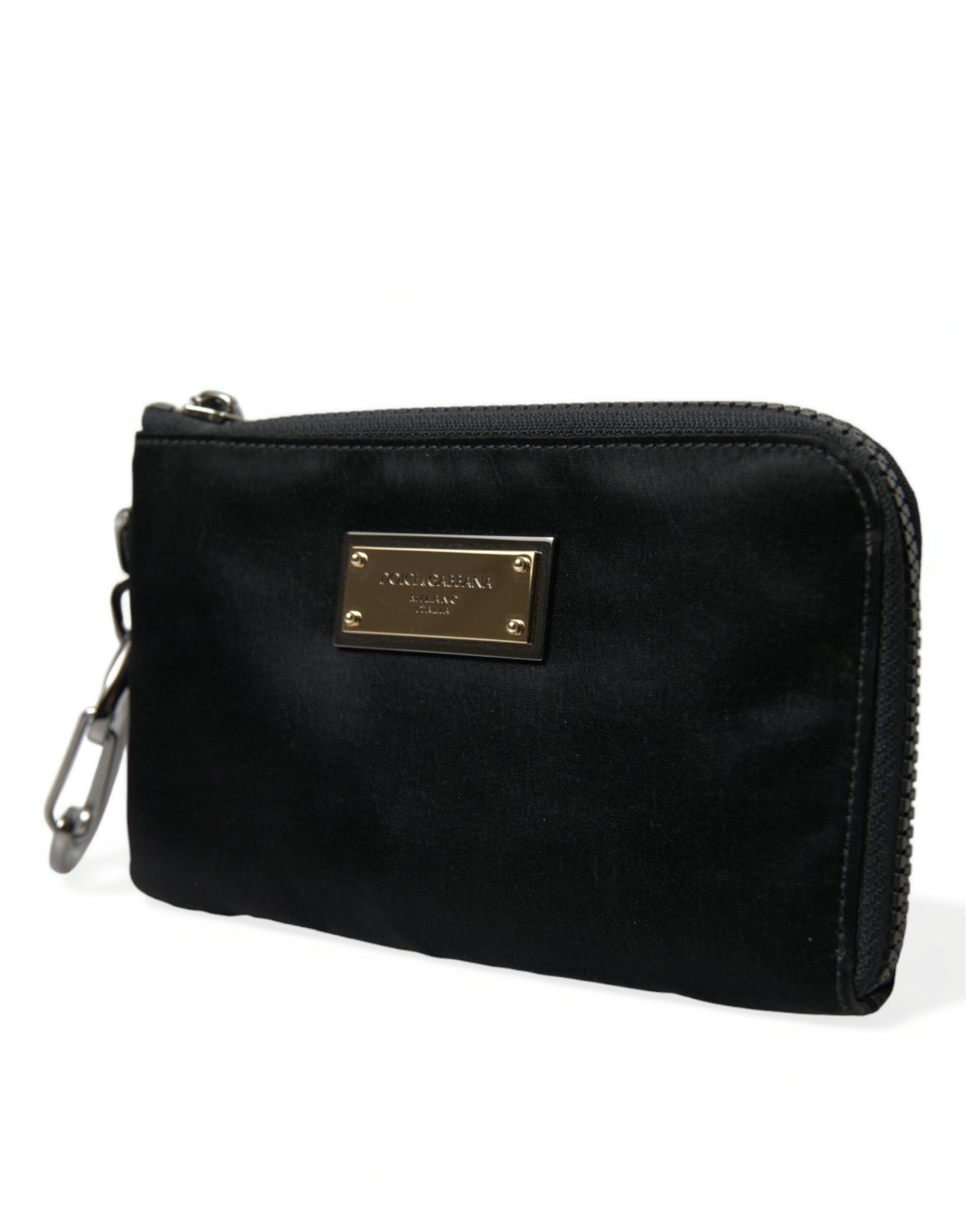 Dolce &amp; Gabbana Elite – Schwarze Nylon- und Ledertasche mit Logodetail