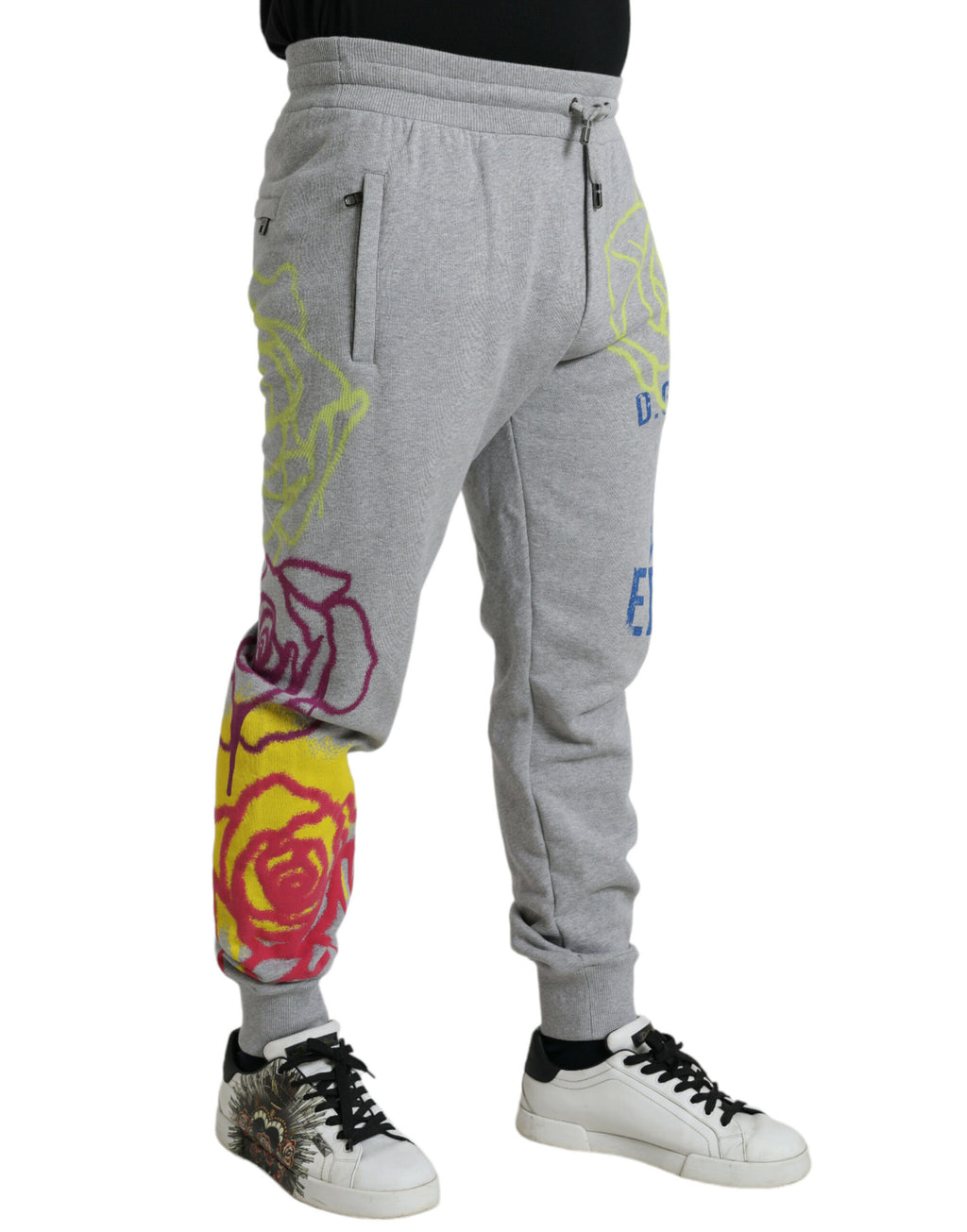 Dolce &amp; Gabbana Schicke, graue Skinny-Jogginghose aus Baumwolle