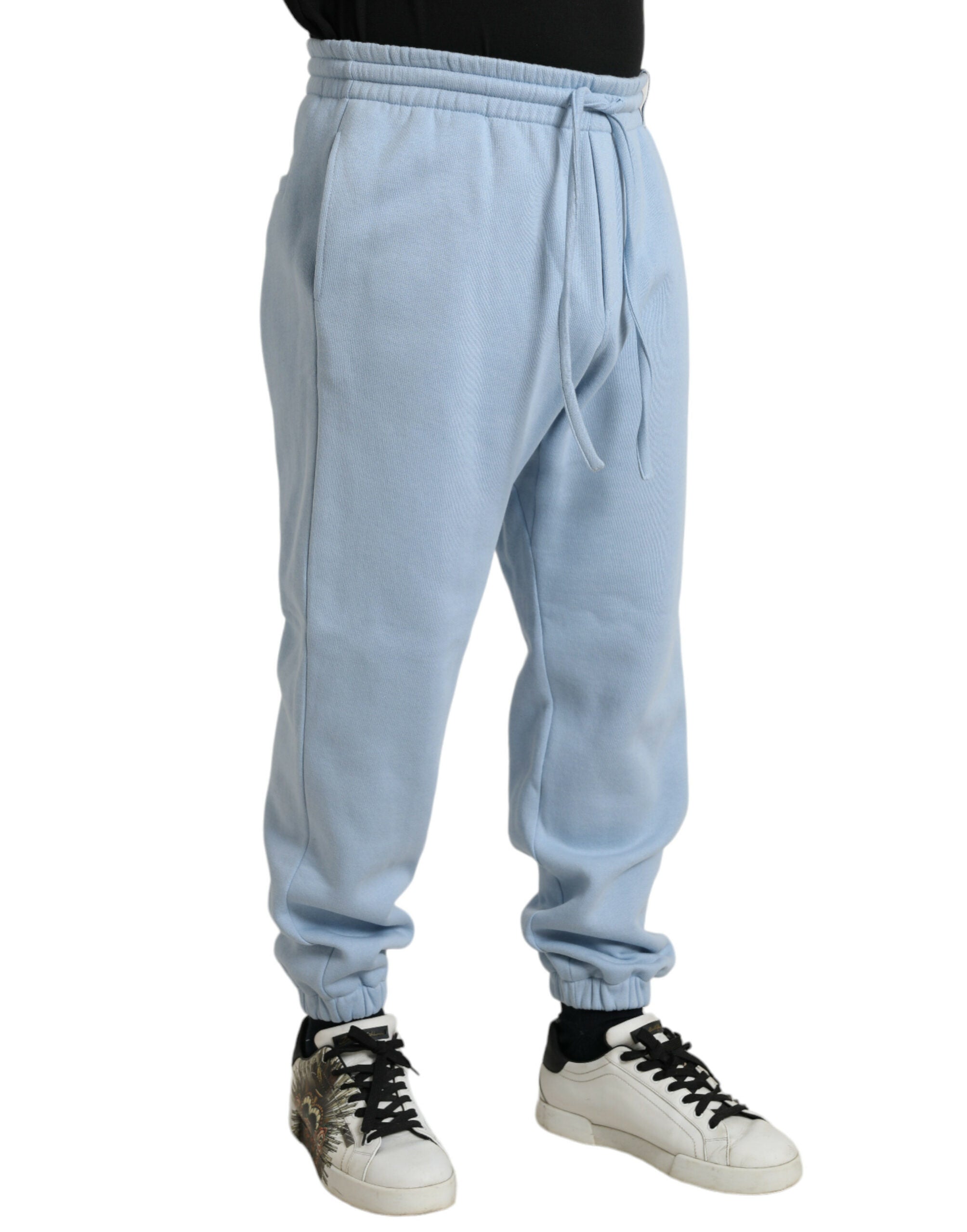 Dolce &amp; Gabbana Elegante hellblaue Jogginghose aus Baumwollmischung