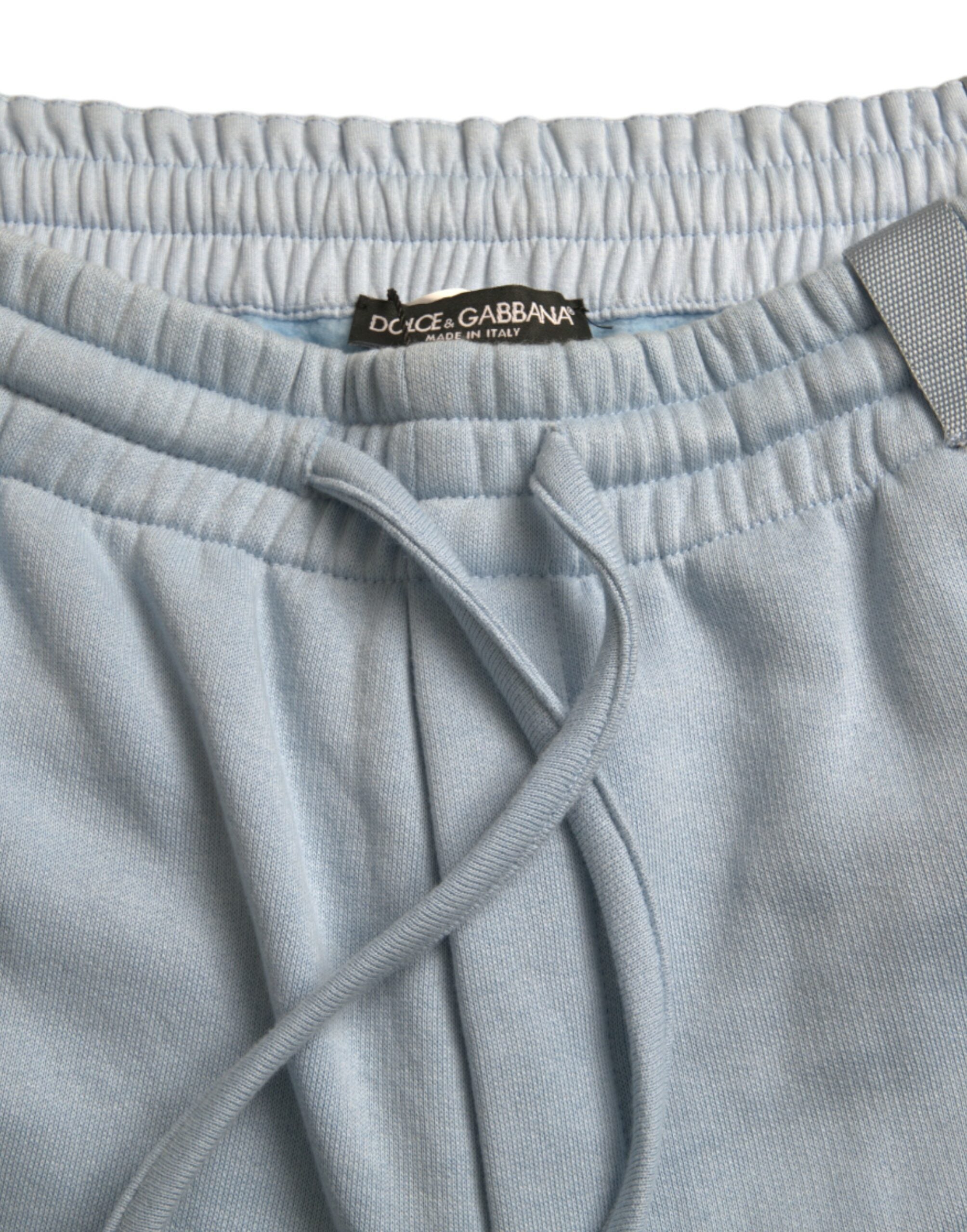 Dolce &amp; Gabbana Elegante hellblaue Jogginghose aus Baumwollmischung