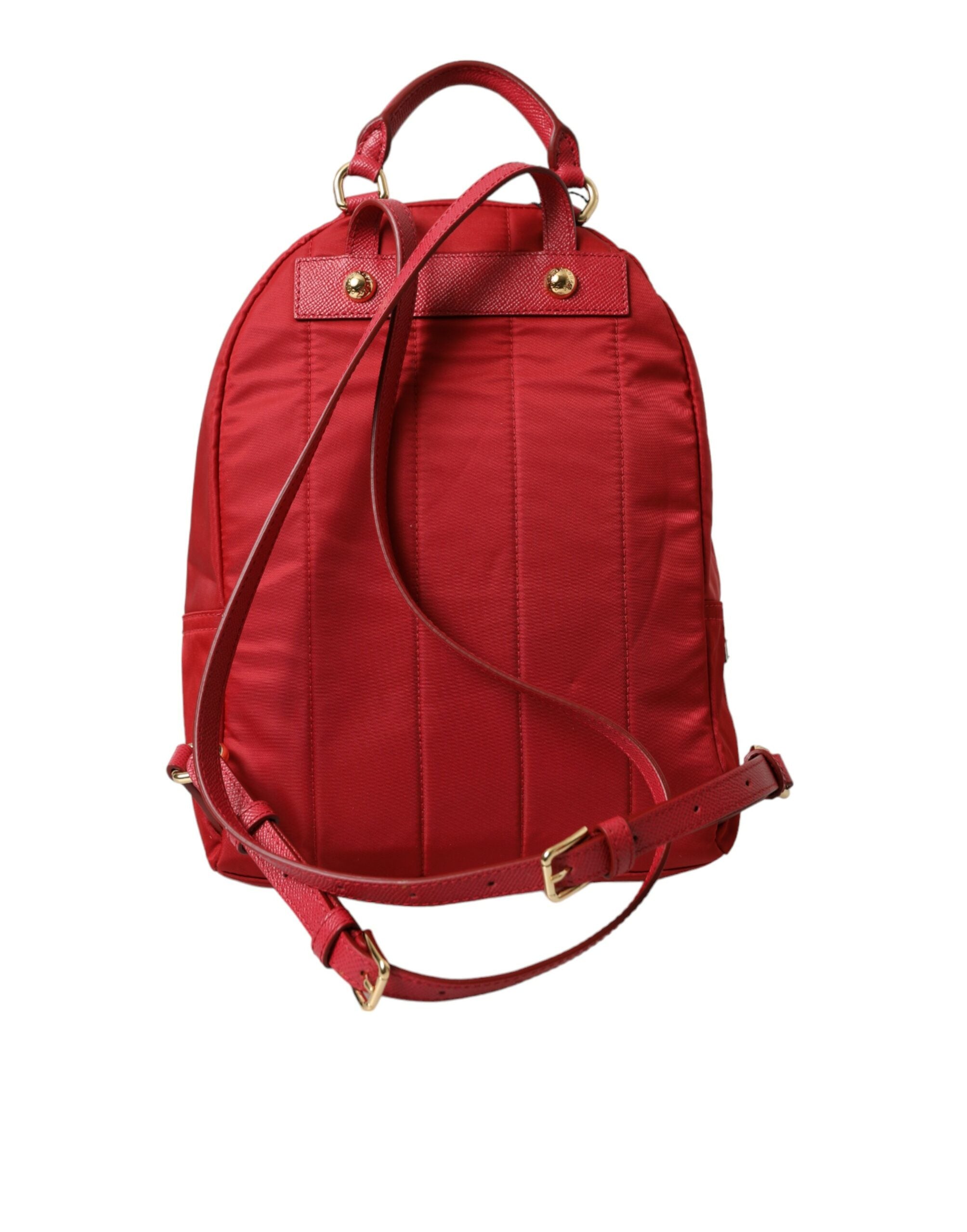 Dolce &amp; Gabbana – Verzierter roter Rucksack mit goldenen Details