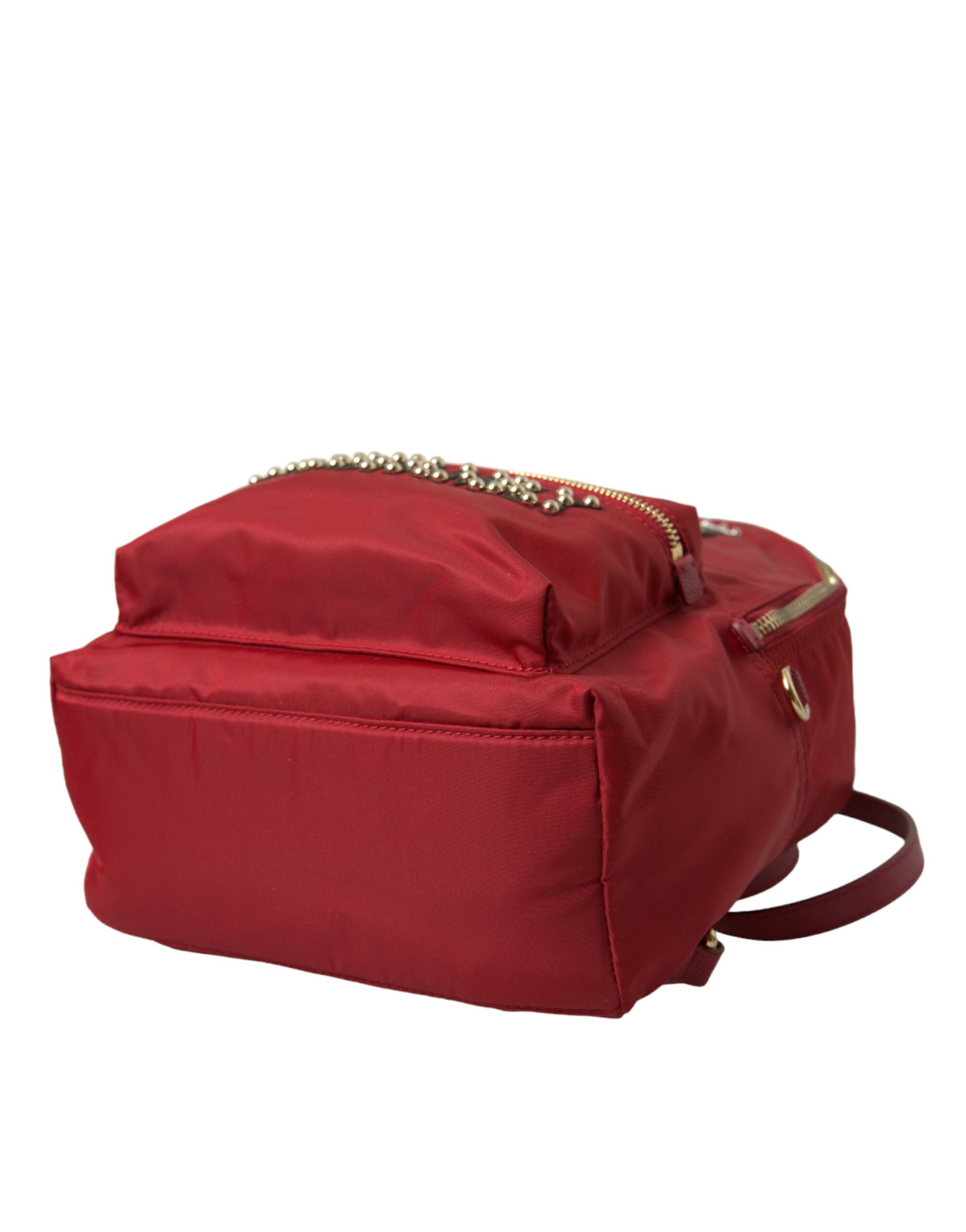 Dolce &amp; Gabbana – Verzierter roter Rucksack mit goldenen Details