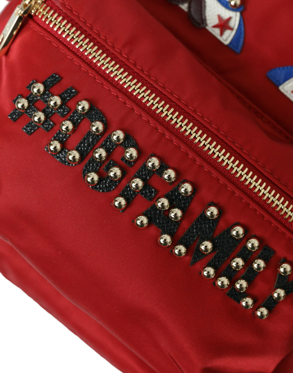 Dolce &amp; Gabbana – Verzierter roter Rucksack mit goldenen Details