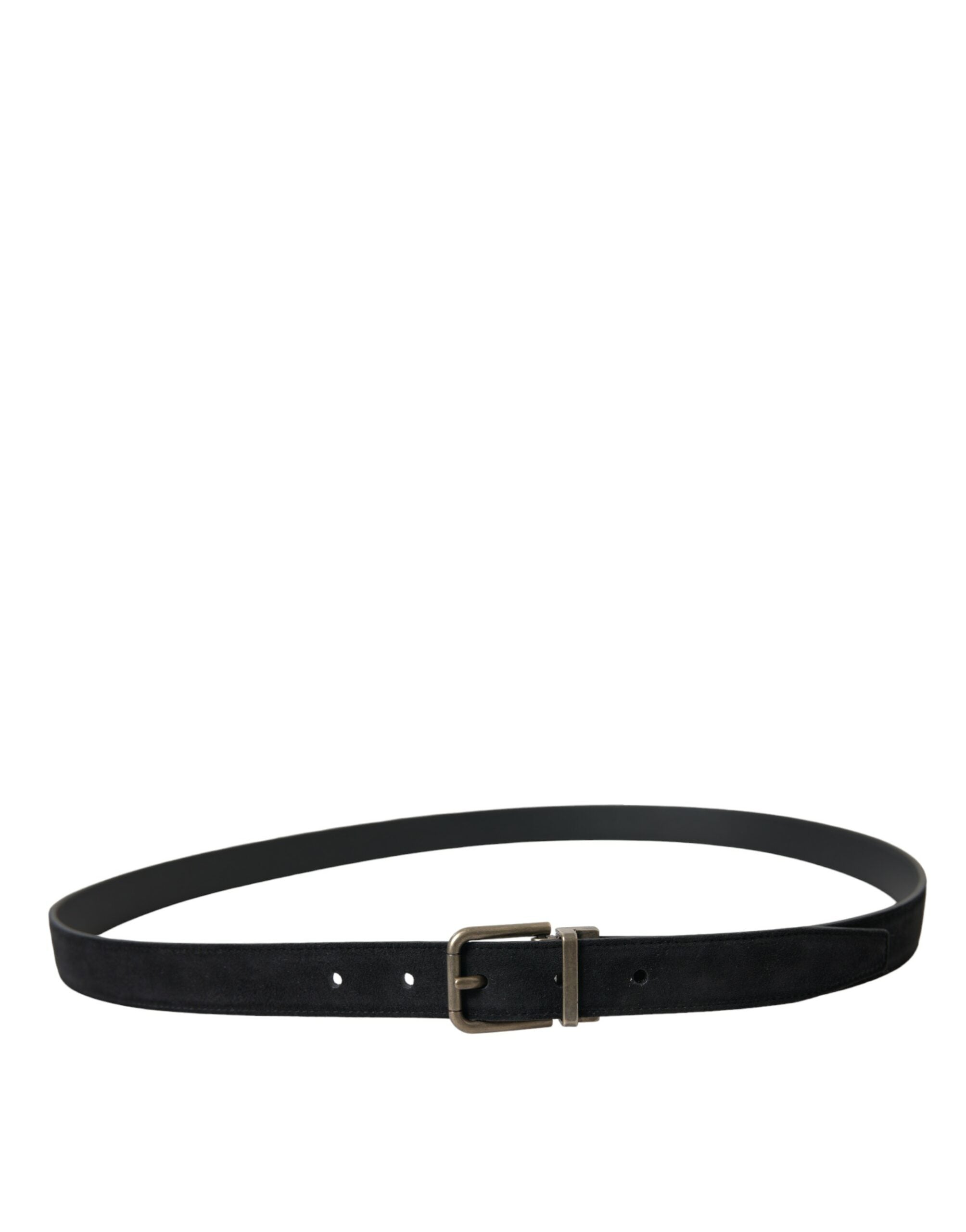 Dolce &amp; Gabbana Eleganter schwarzer Ledergürtel mit Metallschnalle