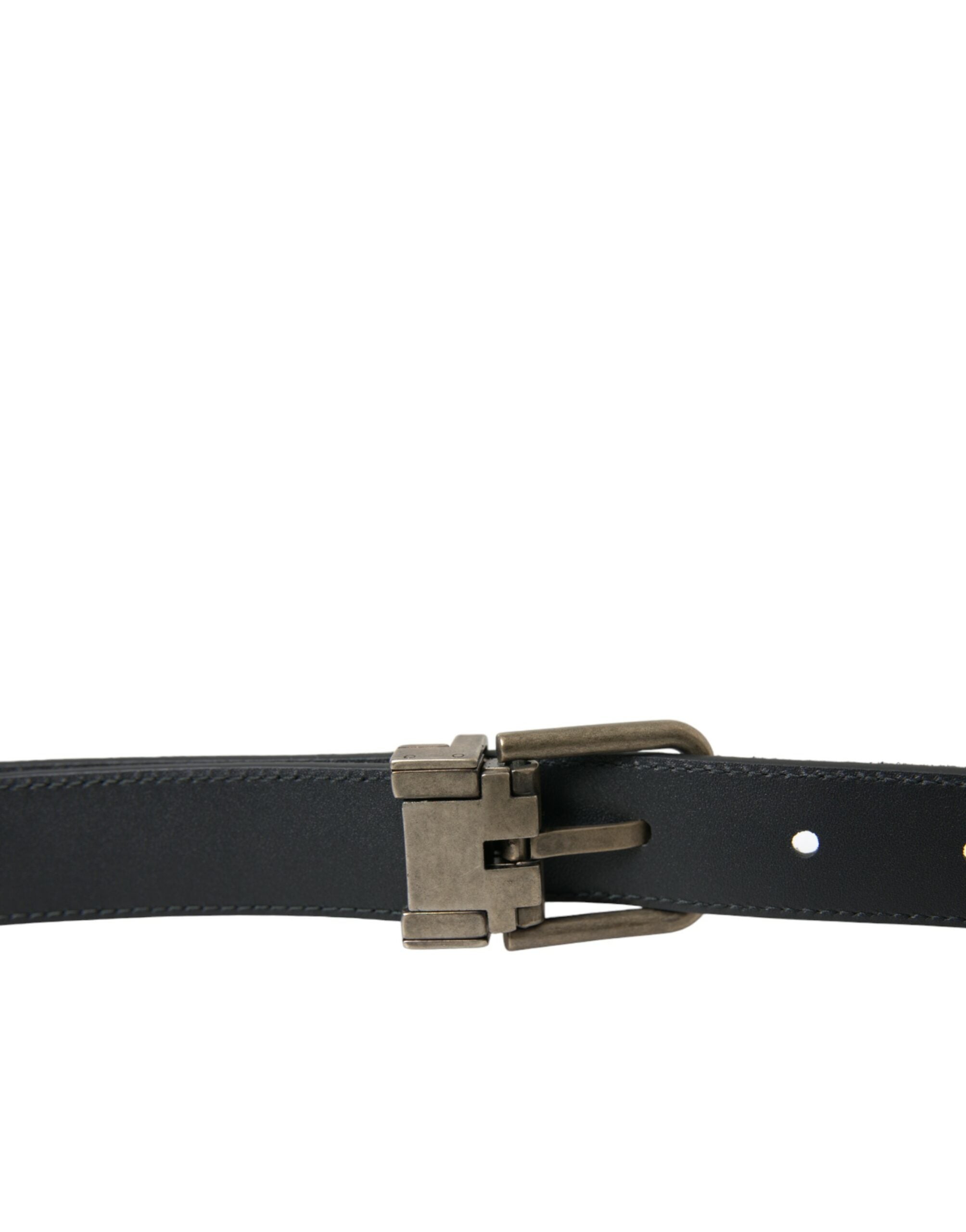 Dolce &amp; Gabbana Eleganter schwarzer Ledergürtel mit Metallschnalle