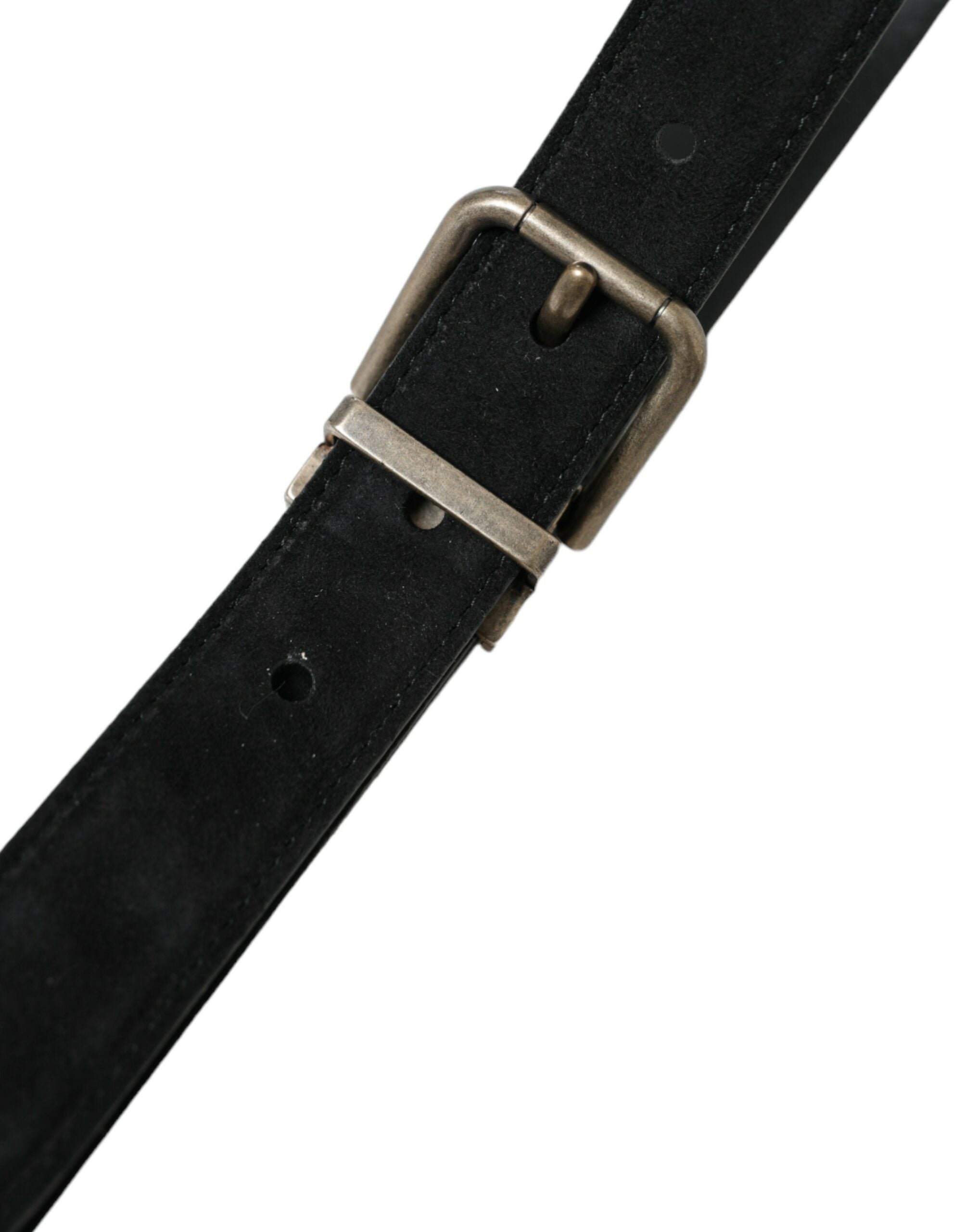 Dolce &amp; Gabbana Eleganter schwarzer Ledergürtel mit Metallschnalle