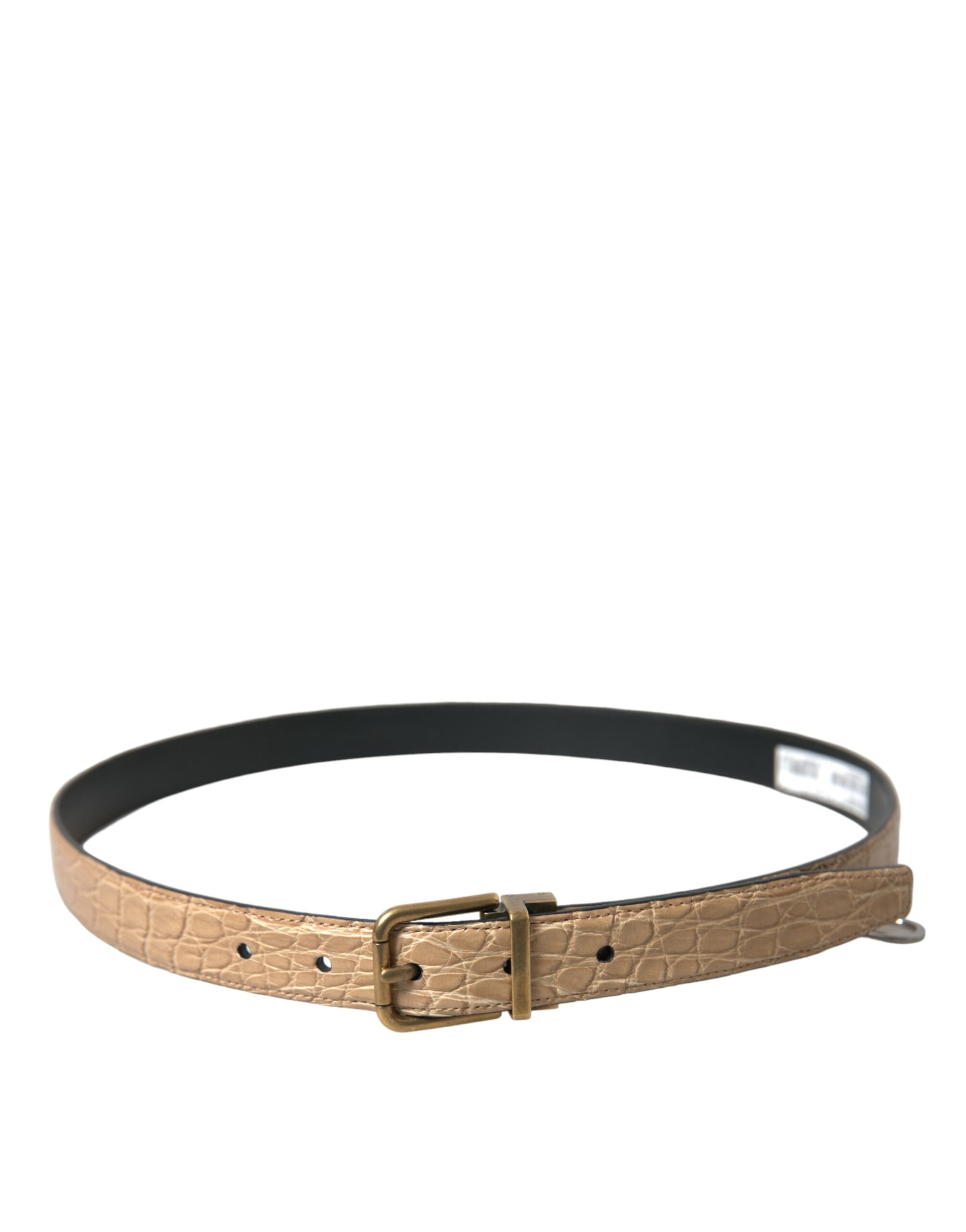 Dolce &amp; Gabbana Eleganter beigefarbener Ledergürtel