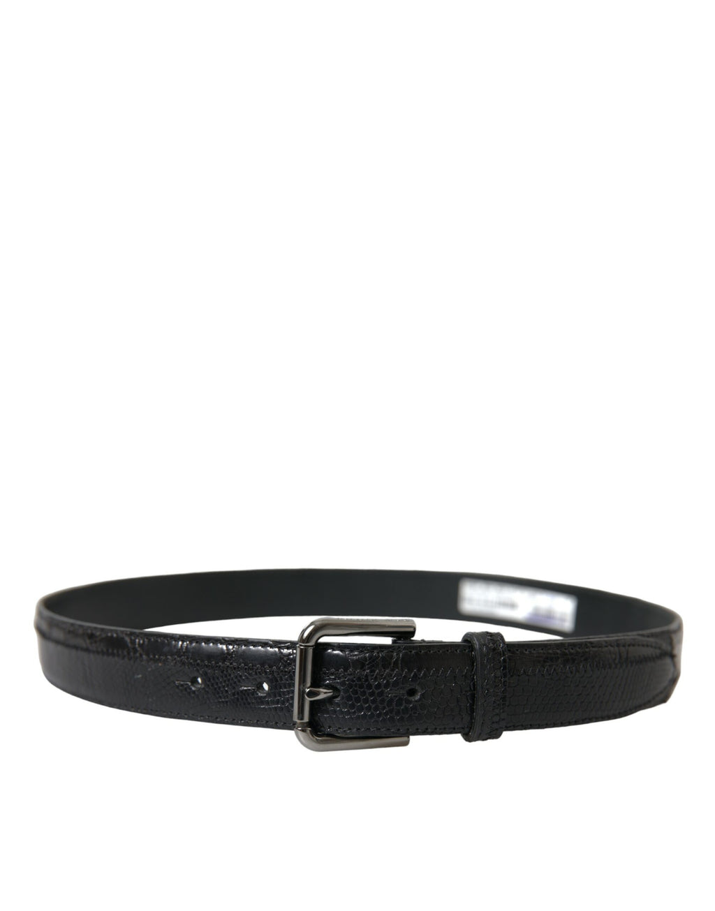 Dolce &amp; Gabbana Eleganter schwarzer Ledergürtel mit Metallschnalle