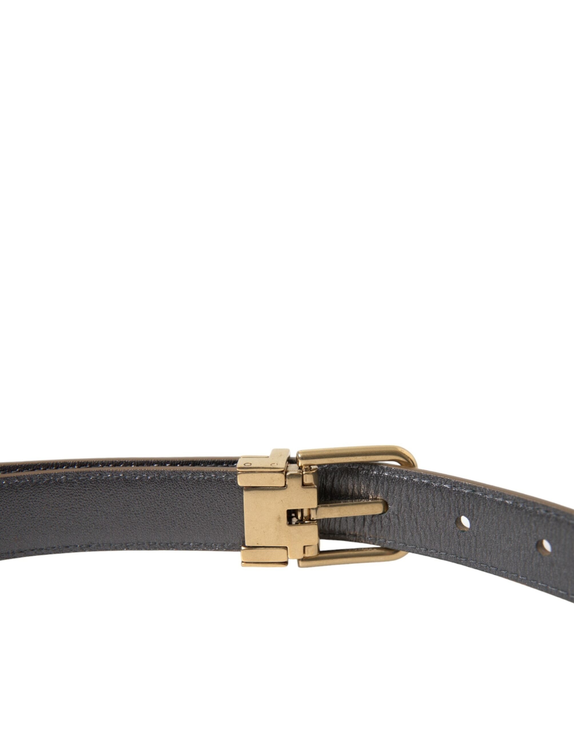 Dolce &amp; Gabbana Metallic-Gold-Ledergürtel – Zeitlose Eleganz