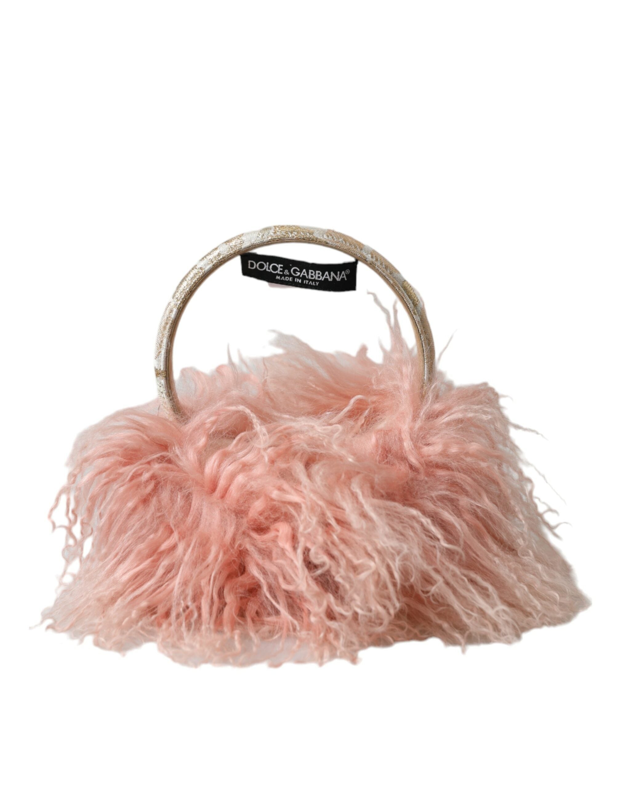 Dolce &amp; Gabbana Elegante Ohrenschützer aus rosa Pelz – Schickes Winteraccessoire