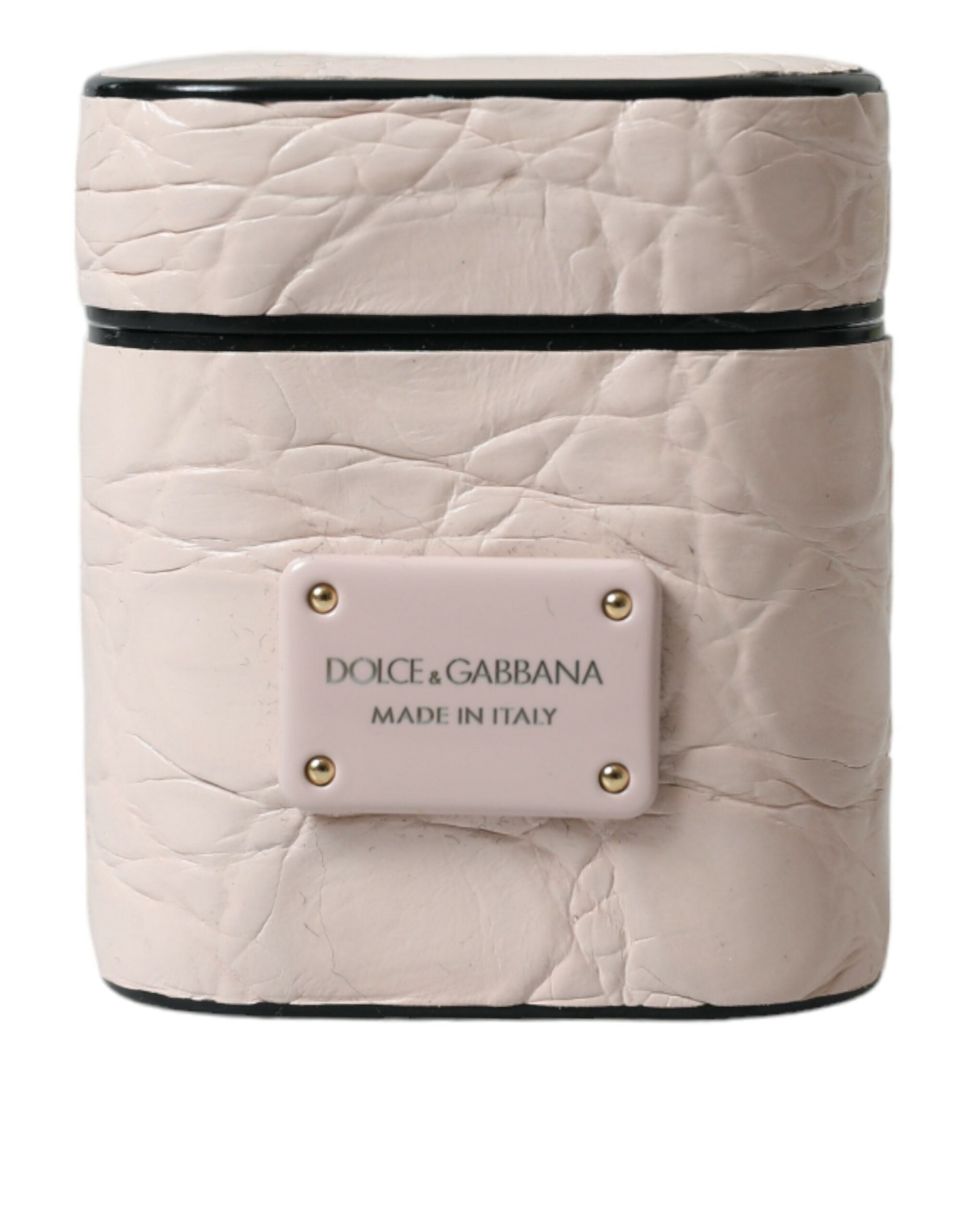 Dolce &amp; Gabbana Elegante Airpod-Hülle aus hellrosa Leder