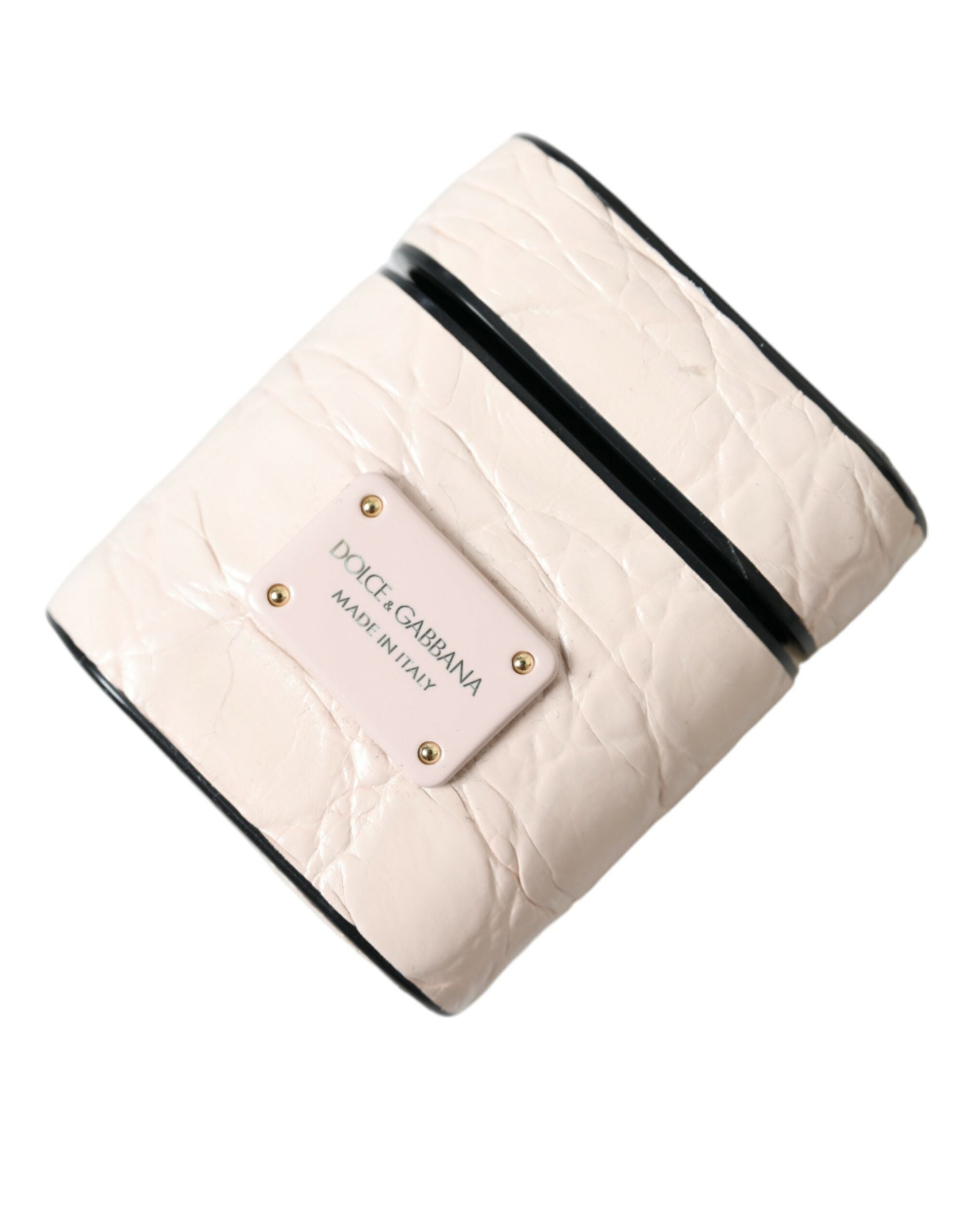 Dolce &amp; Gabbana Elegante Airpod-Hülle aus hellrosa Leder